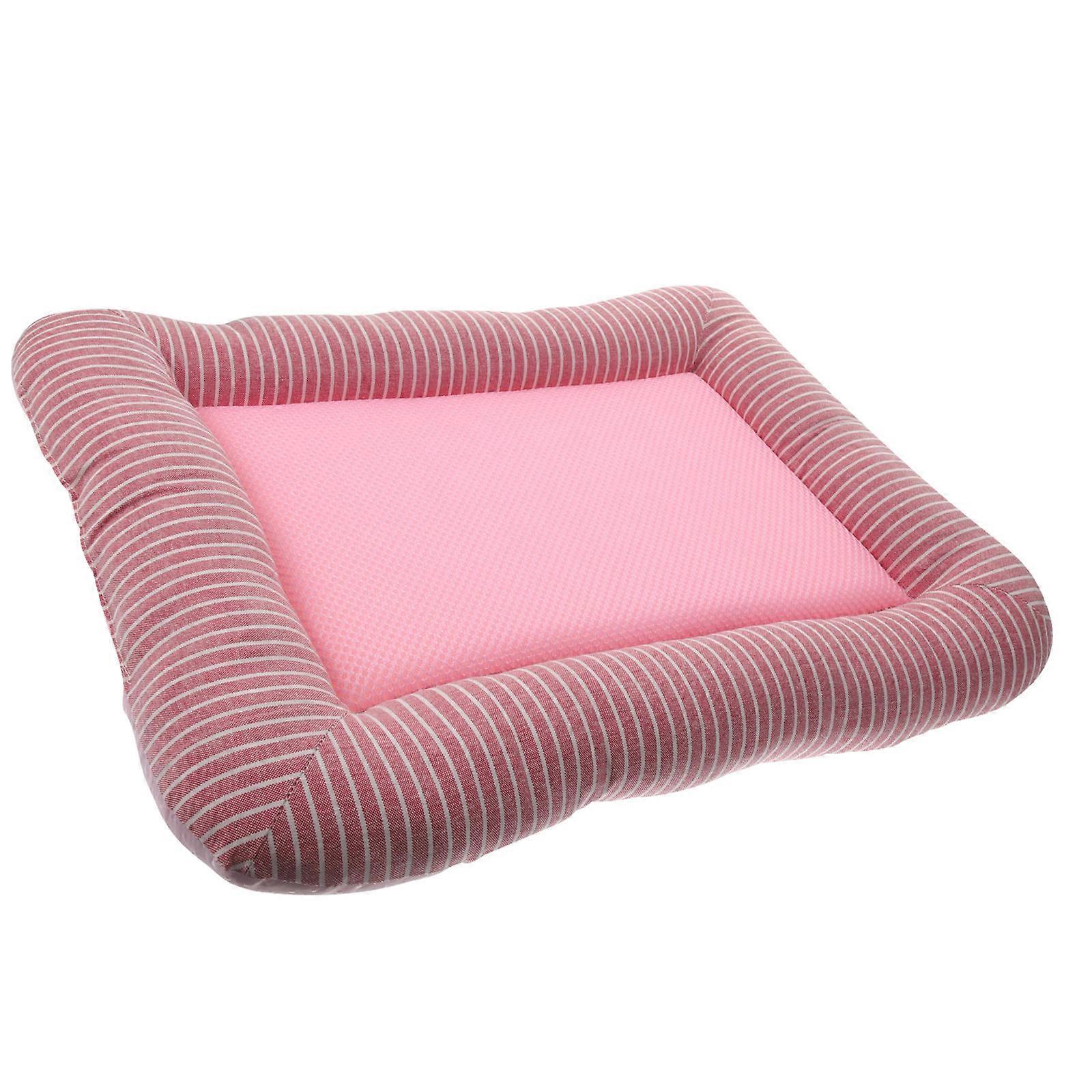 Dog Cooling Sleeping Mat Nest For Small Dogs Striped Design Easy To Wash For Keeping Pets Cool And Comfortable