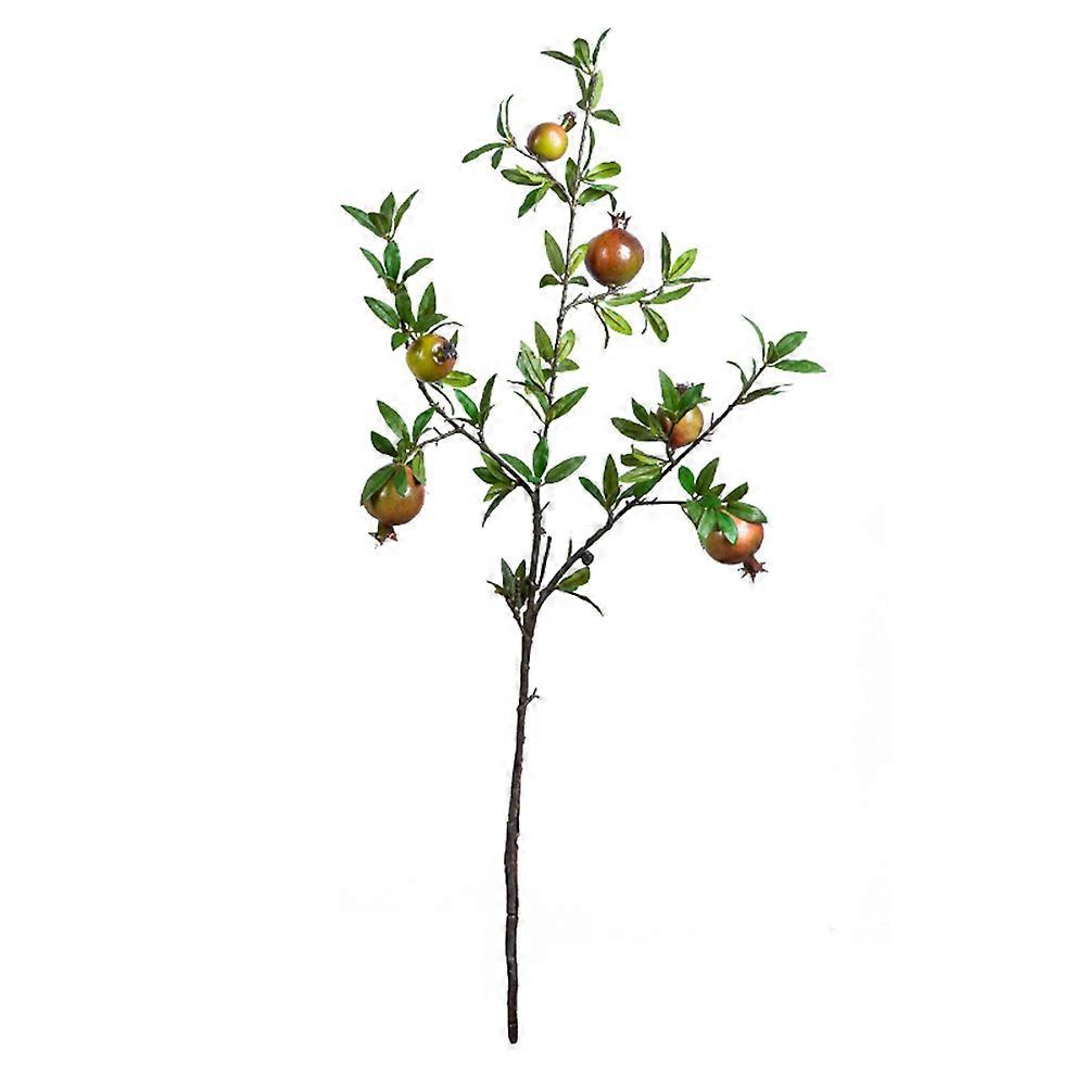 Artificial Pomegranate Fruit Decorative Lifelike Simulation For Indoor Use Home Dorm Office Green 1Set
