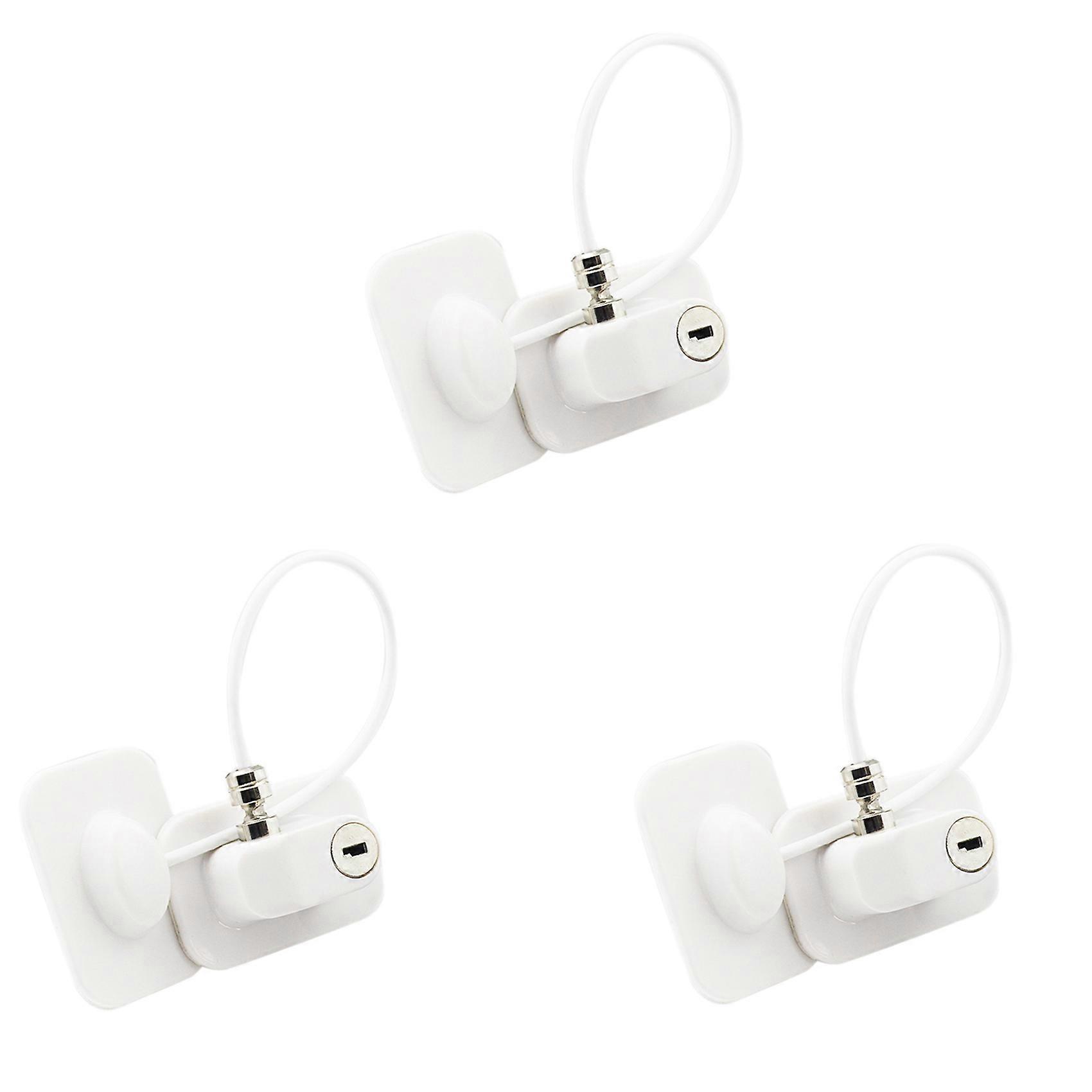 3X Window Restrictors with Safety Lock Cable, No Screws Required to Avoid Damage and the Safety