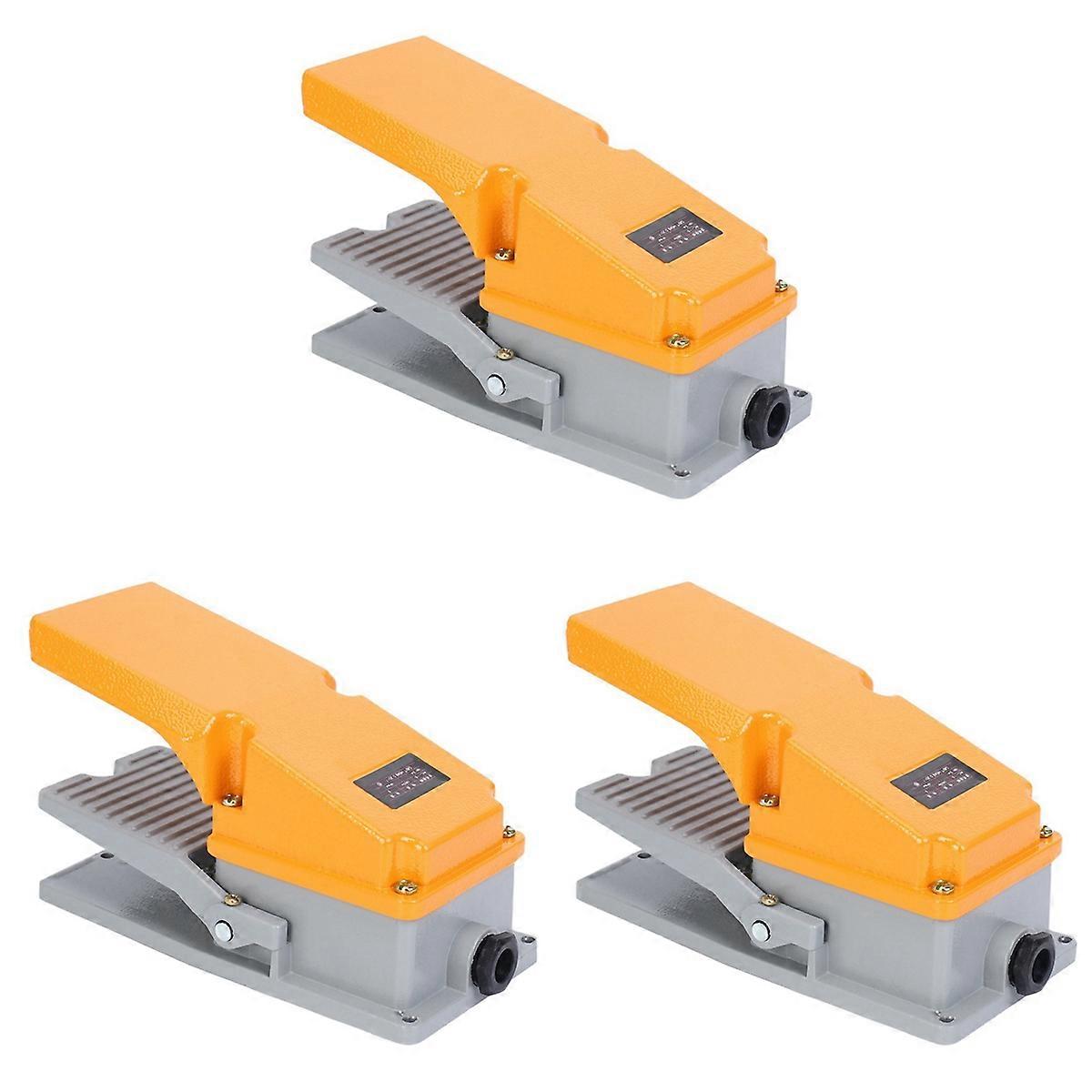 3X LT4 Foot Switch Aluminium Case Treadle Pedal Switch for Machine Tool Control Silver Contact