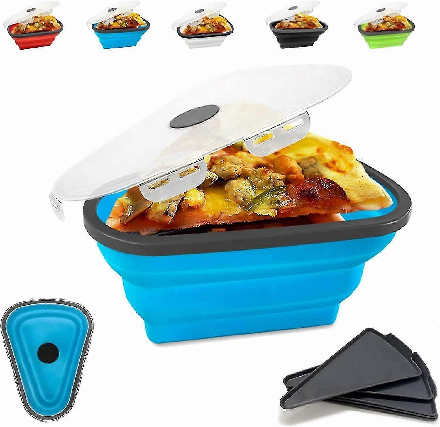 Food Storage Container with 5 Stackable Trays for Pizza and Snacks