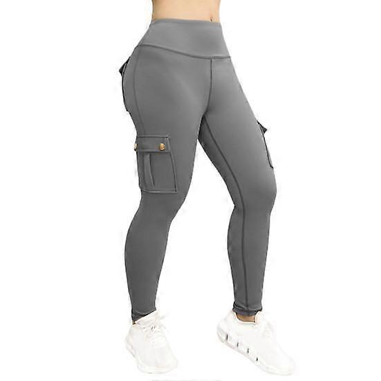 Women Sports Pants Yoga Pants Slim Fit High Waist Elastic Quick-drying Skinny Soft Breathable Solid Color Pockets Lady Jogging Trousers