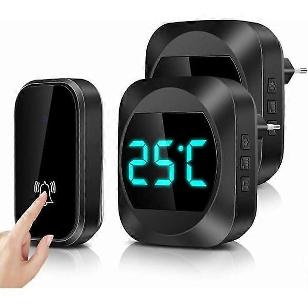 Wireless doorbell with LED temperature display, waterproof, 150M range