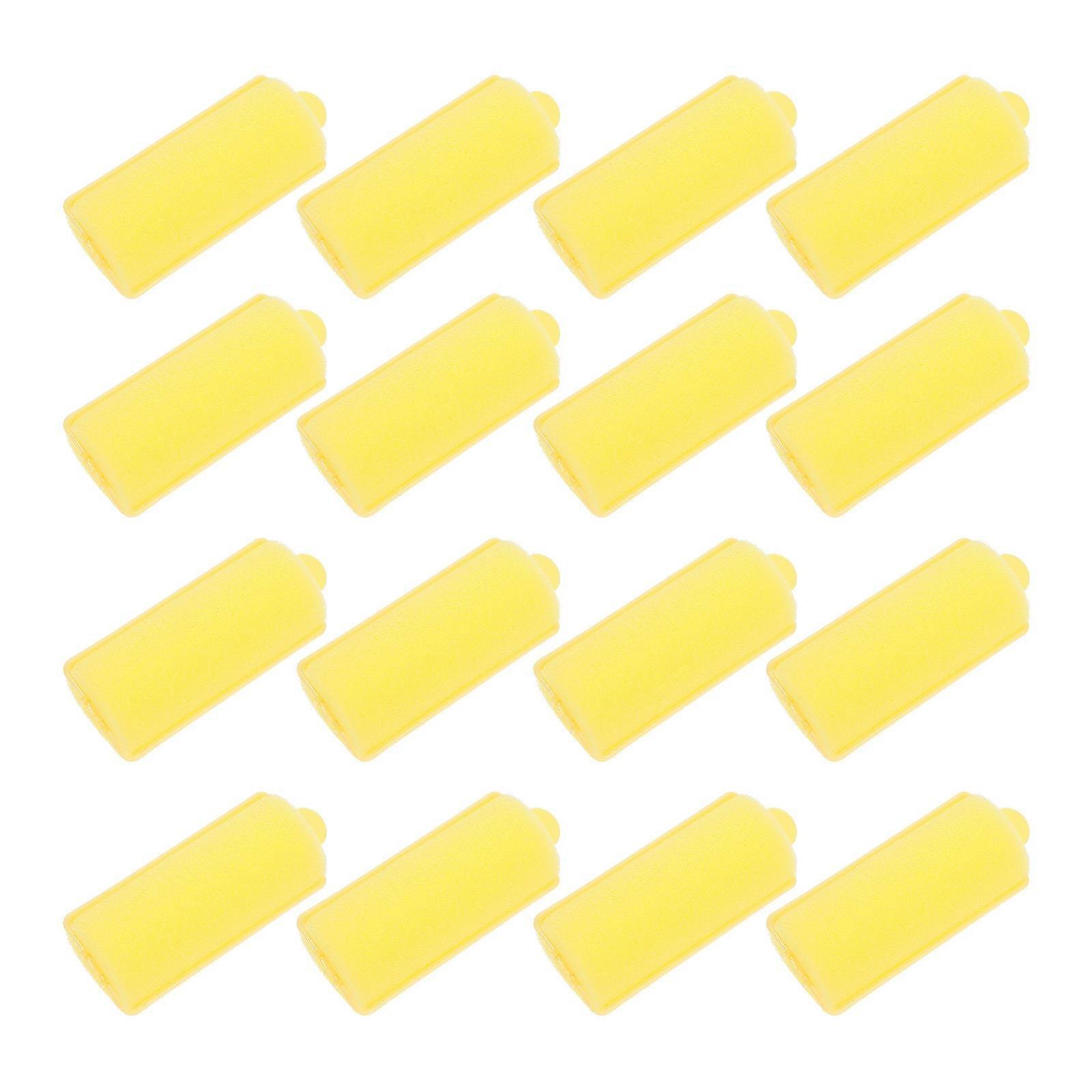 Yellow Sponge Hair Curlers for Women 20pcs Portable Lightweight No Heat Needed