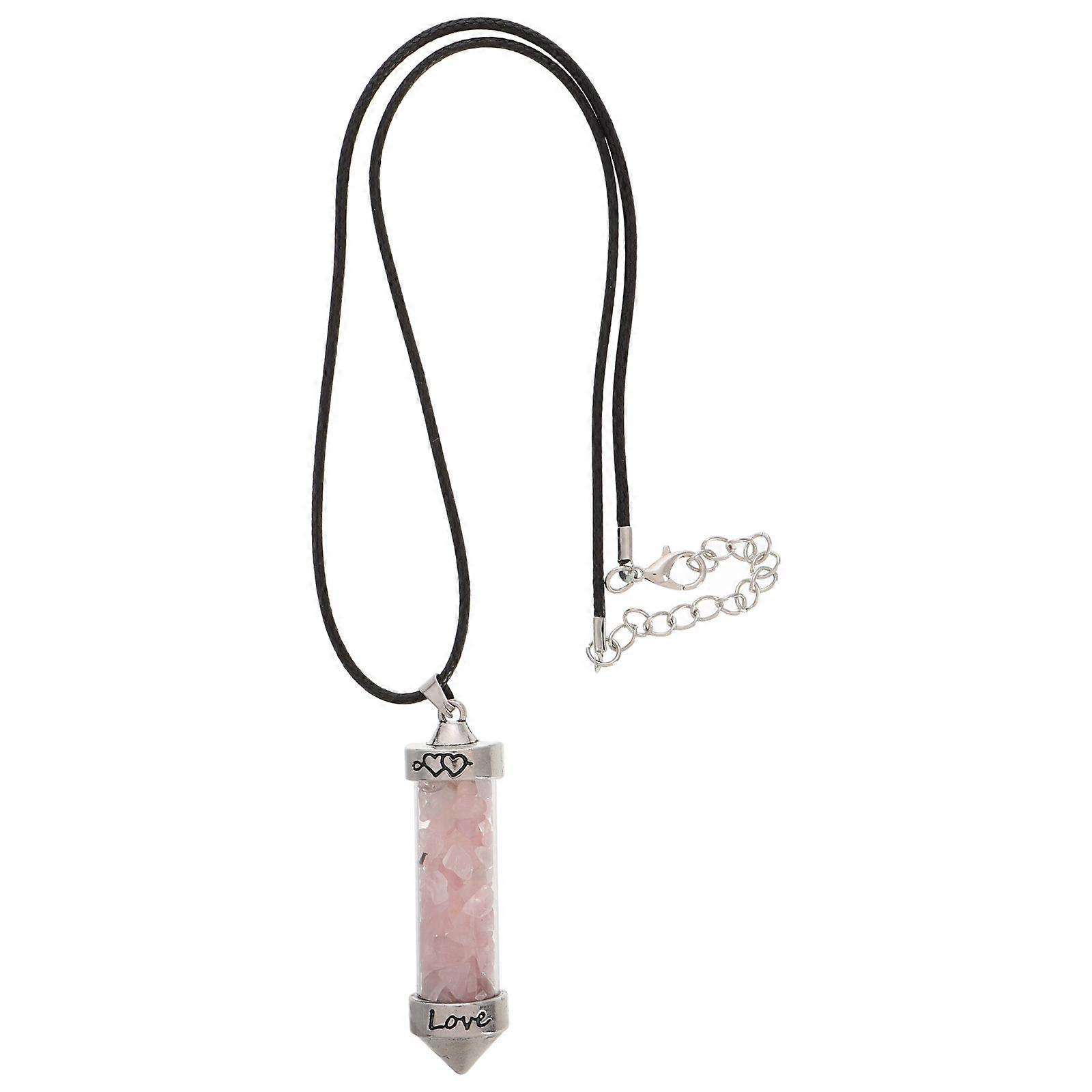 Heart Design Crystal Necklace with Natural Stone Gemstones Decoration for Gifts Multi Size: 0.94"x0.59"