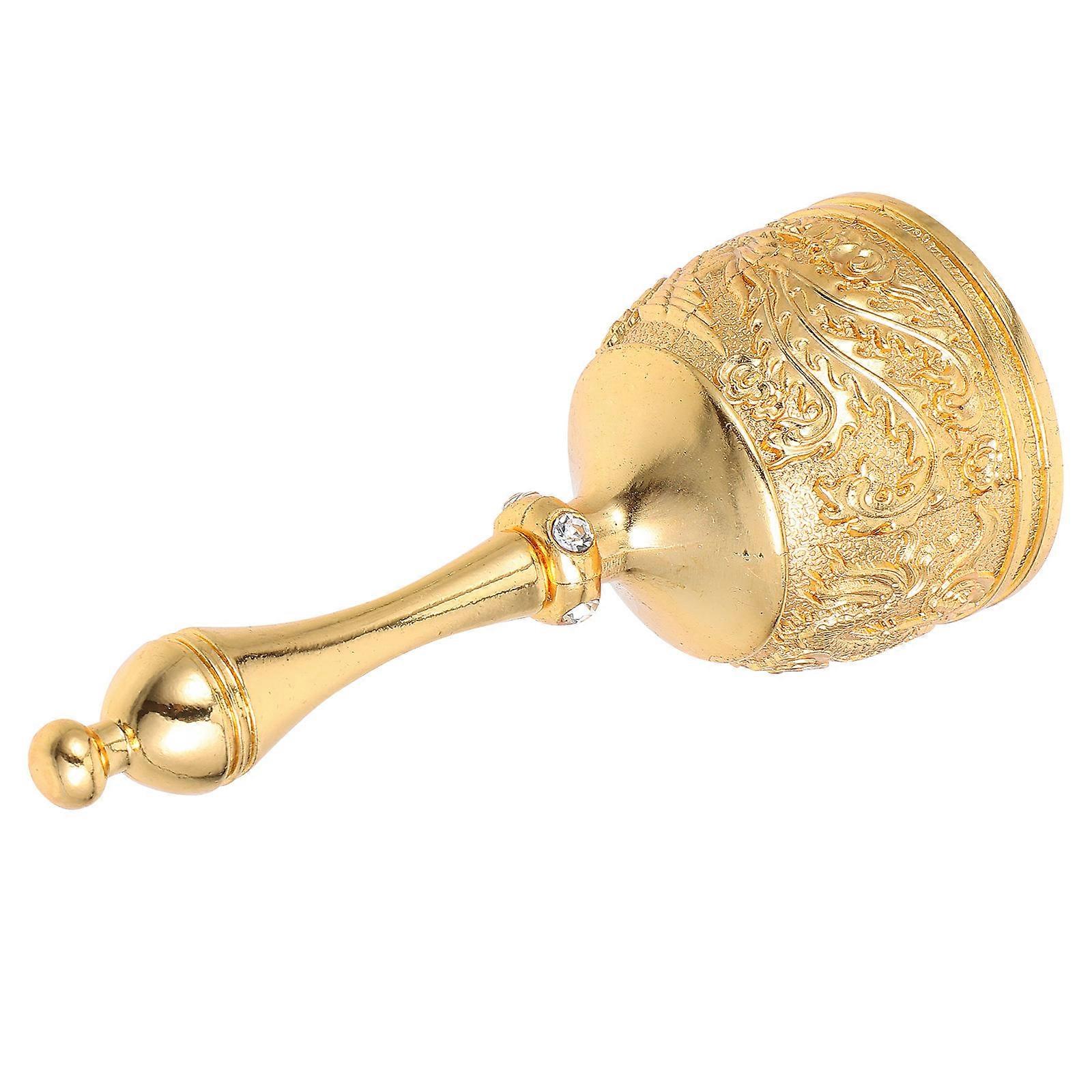 Vintage Zinc Alloy Handheld Bell with Ergonomic Non Slip Handle, Chinese Dragon Design, Ring Bell for Dinner, Meditation, Wedding, Front Desk Use
