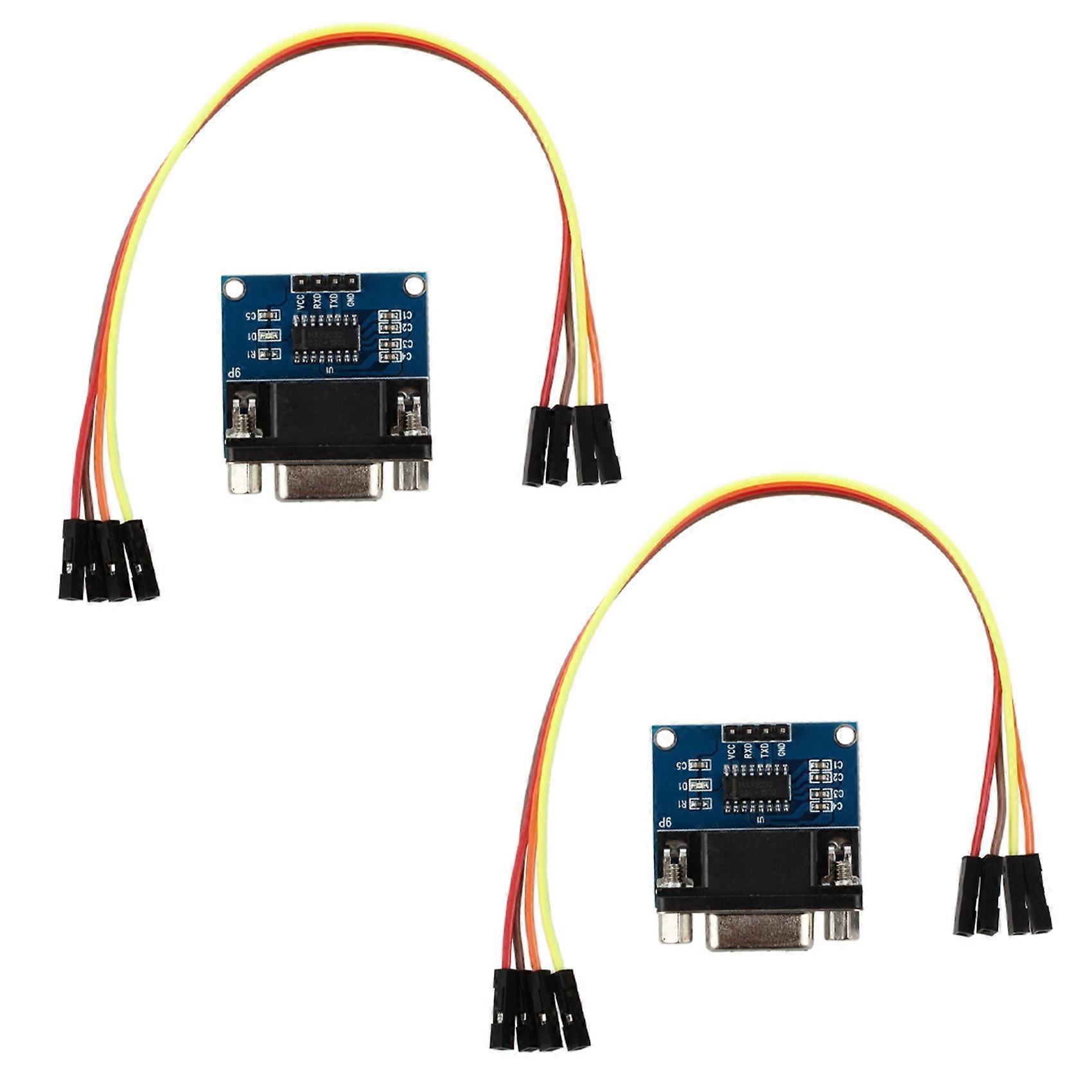 2X MAX3232 RS232 Serial Port to TTL Converter Module DB9 Connector W/ 4 Jump Cables