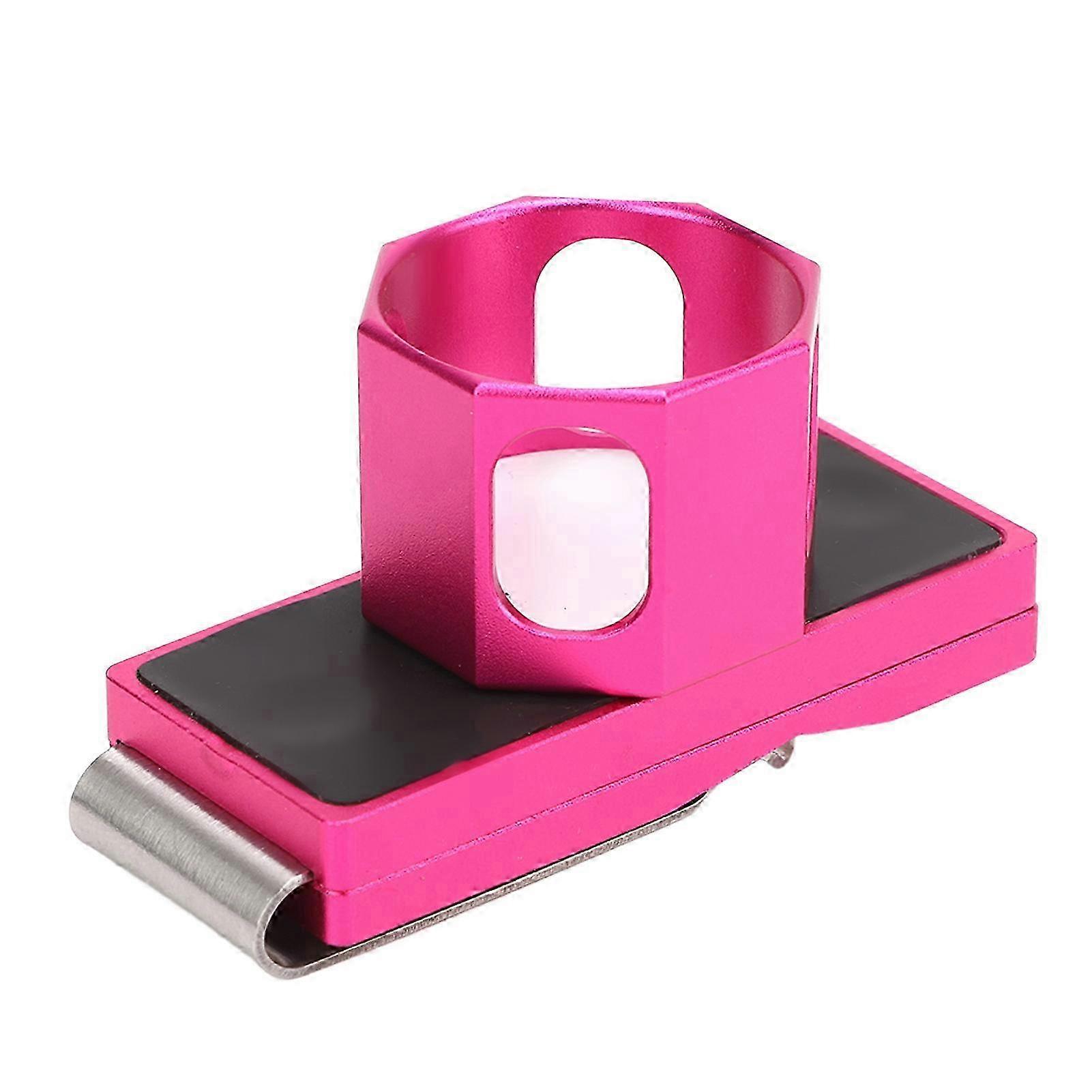 2025 Billiard Chalk Holder Clip Magnetic Portable Octagonal Inner Round Single Section Pool Cue Chalk Case with Quiet Belt Clip Pink