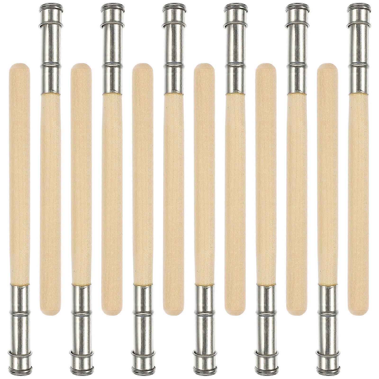 12Pcs Portable Pencil Extenders for Sketching Artists with Wood Material Multi Color