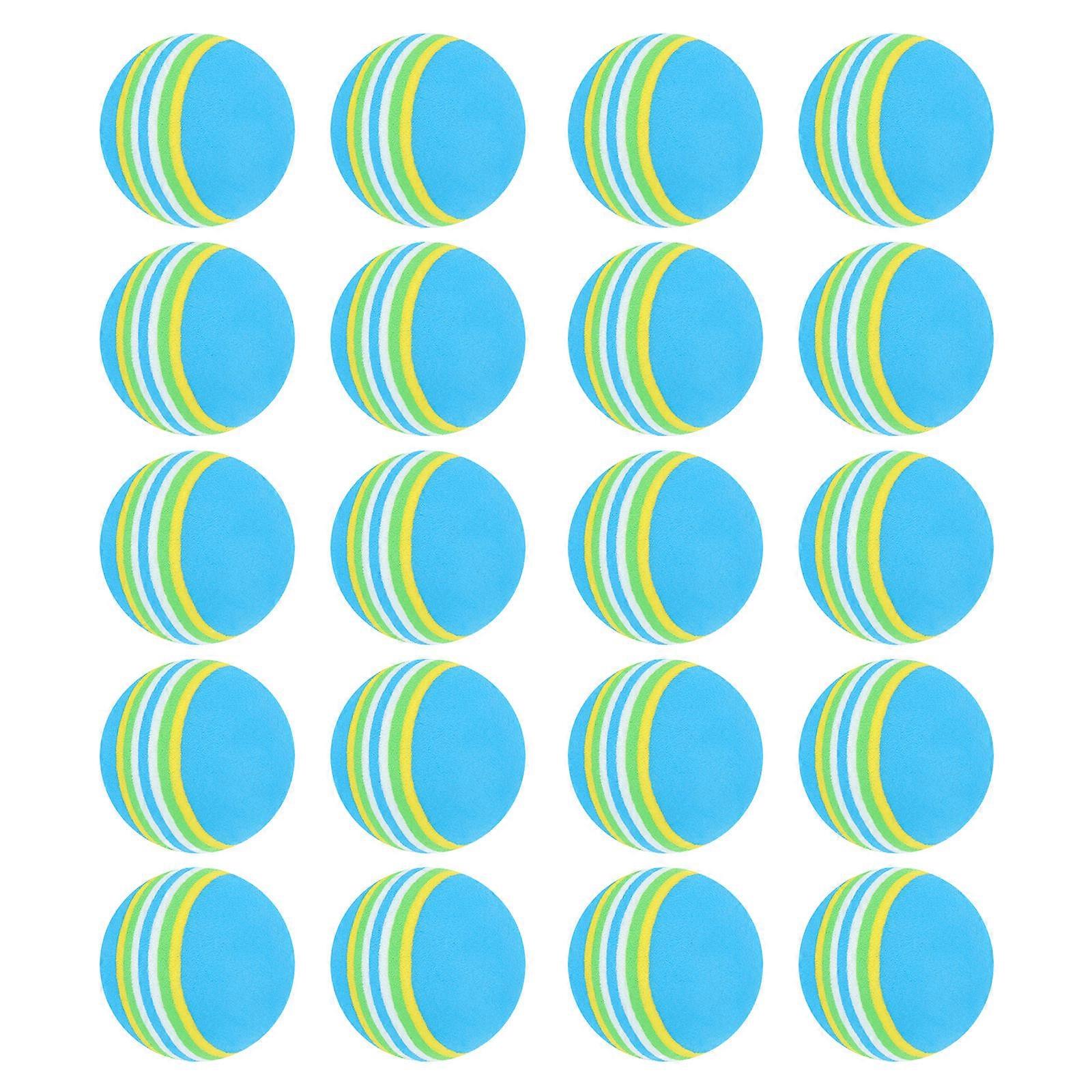 25pcs 42mm Rainbow EVA Indoor Training Balls Practice Aid (Blue)