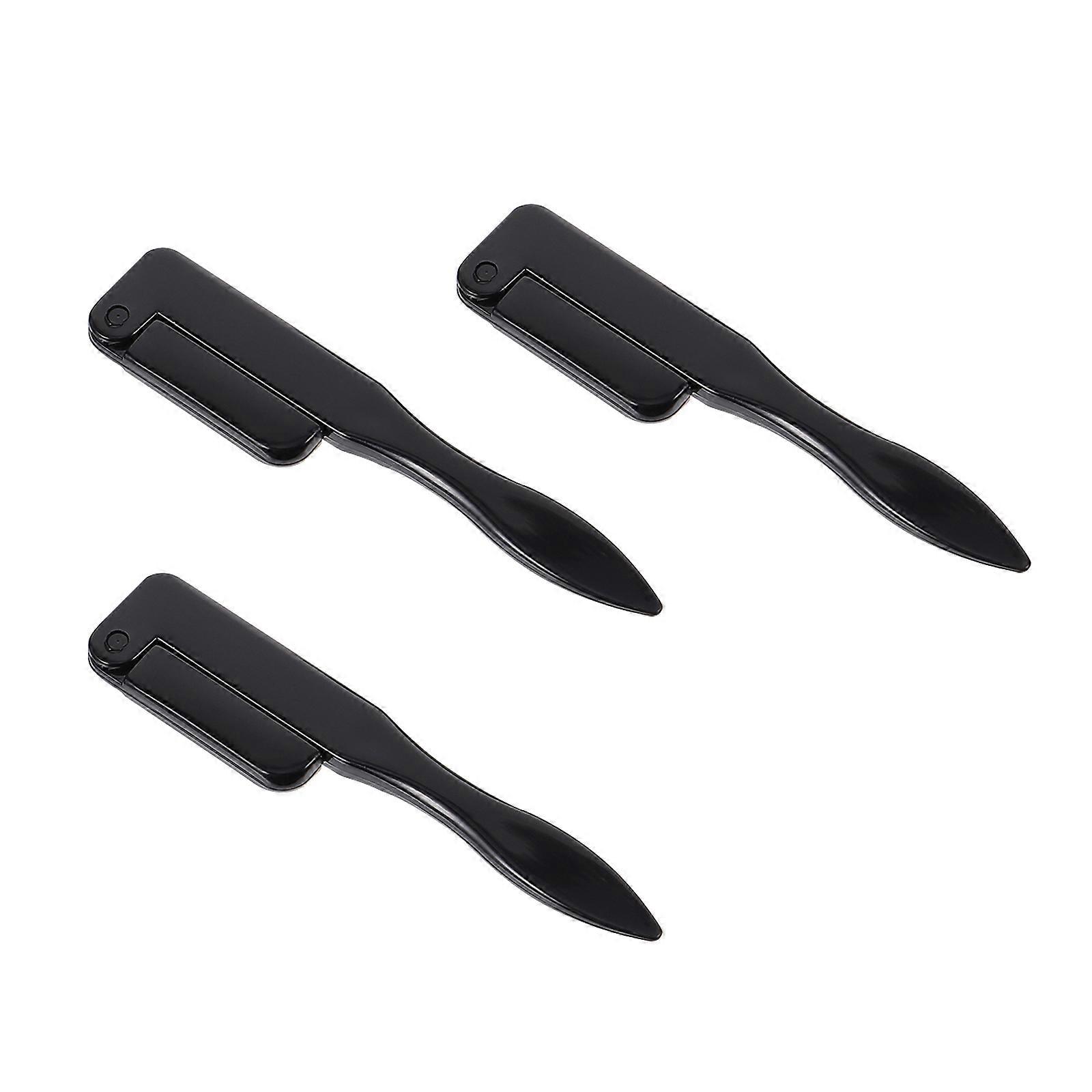 Eyebrow and Eyelash Comb with Ergonomic Handle for Comfortable Makeup Application Black 3pcs