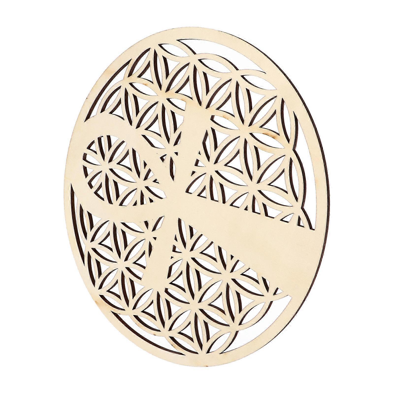 Round Wall Hanging Decoration Wood Panel Board For Indoor 1Pack