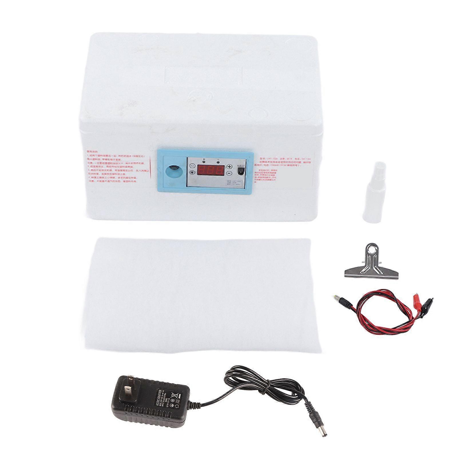 Egginkubator Liten multifunksjonell husholdningskyllinginkubator for klekking av kyllinggås Duck US Plug 100×240V