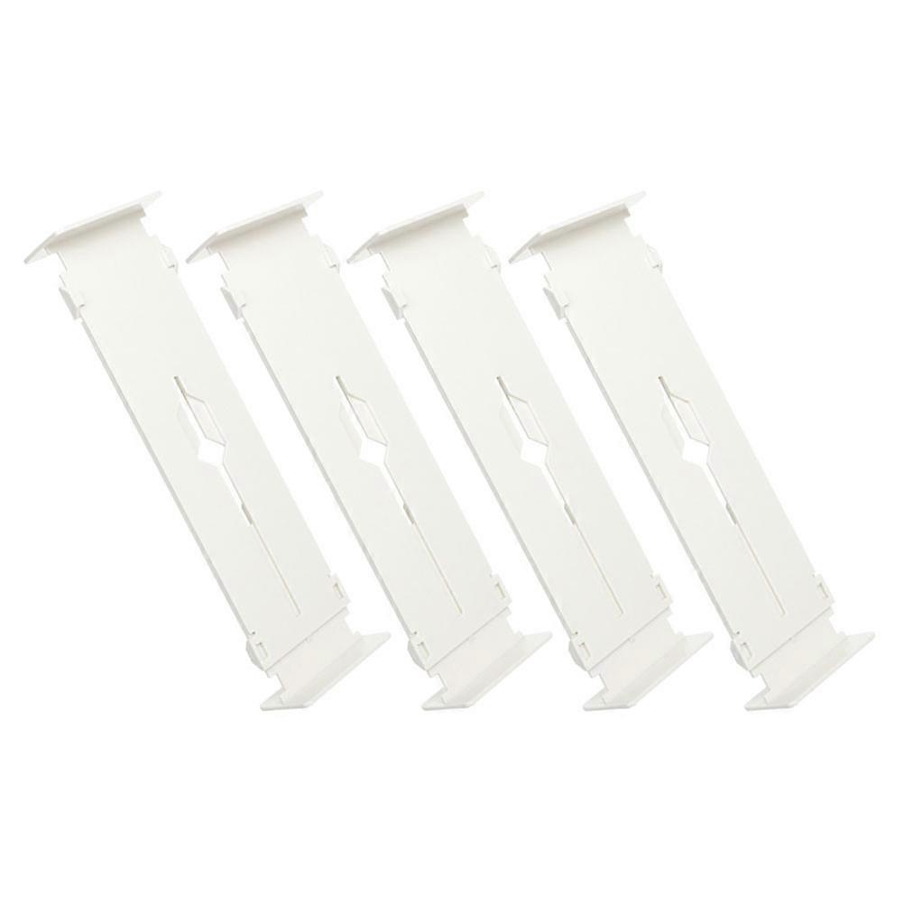 White Plastic Drawer Dividers Organizer with Adjustable Partition for Refrigerator Use 4pcs