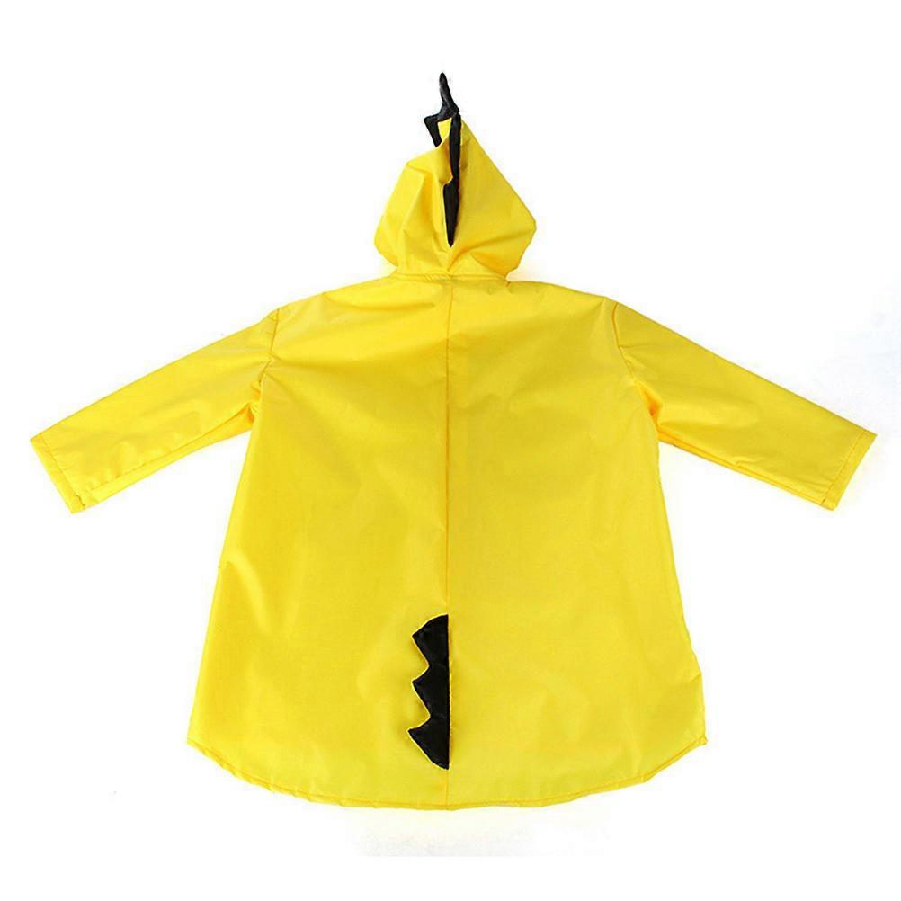 Hooded Design Children Rain Coats In Bright Yellow For Rain Protection During Camping And Fishing In 1Set