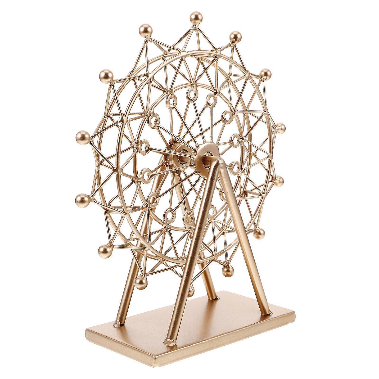 Ferris Wheel Desktop Ornament Suitable For Business Owners And Home Decor With Golden Color For Various Indoor Settings 1Pcs