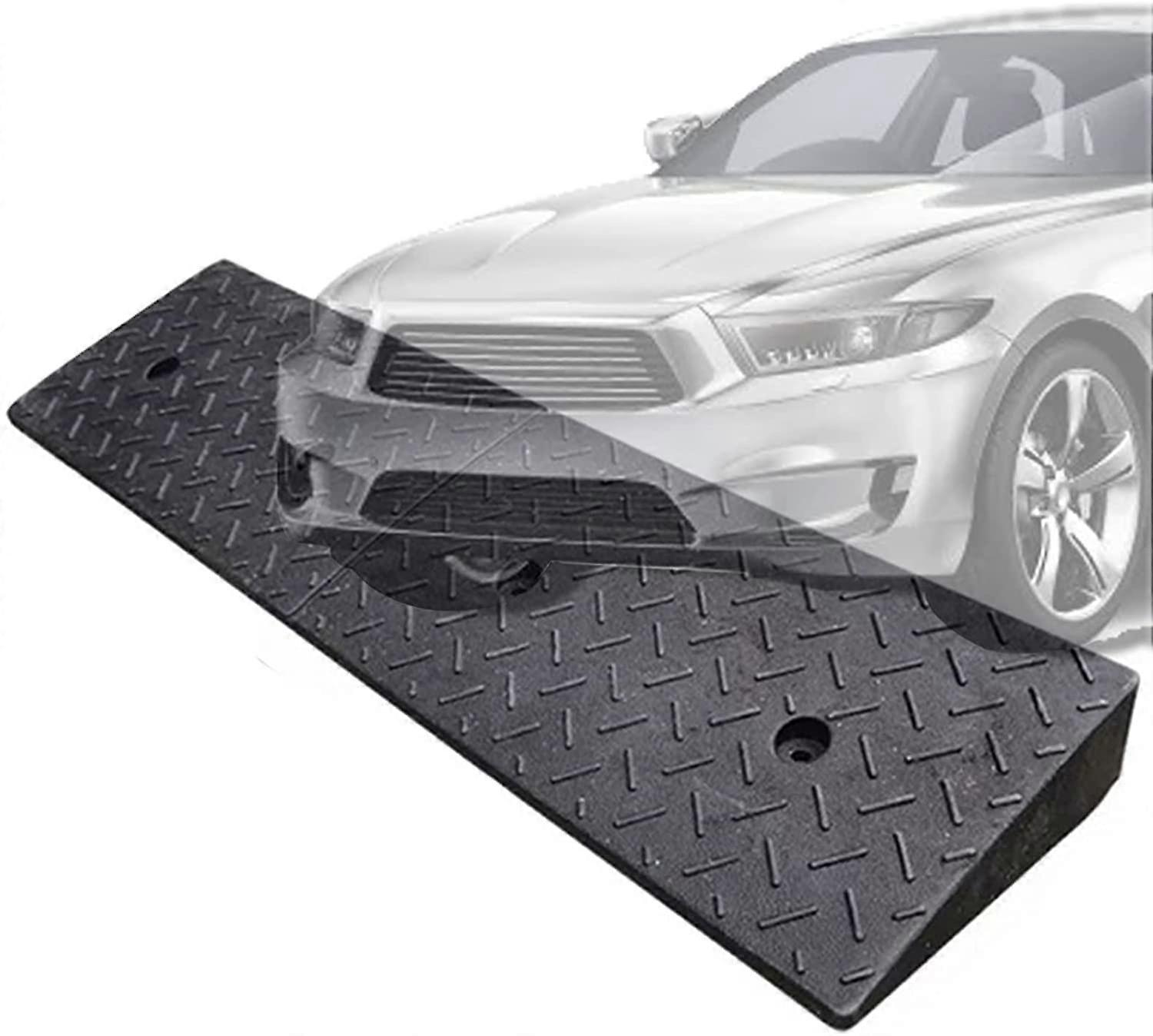 Rubber curb ramps, 25 inch for cars/scooters, nonslip (100x25x8cm).