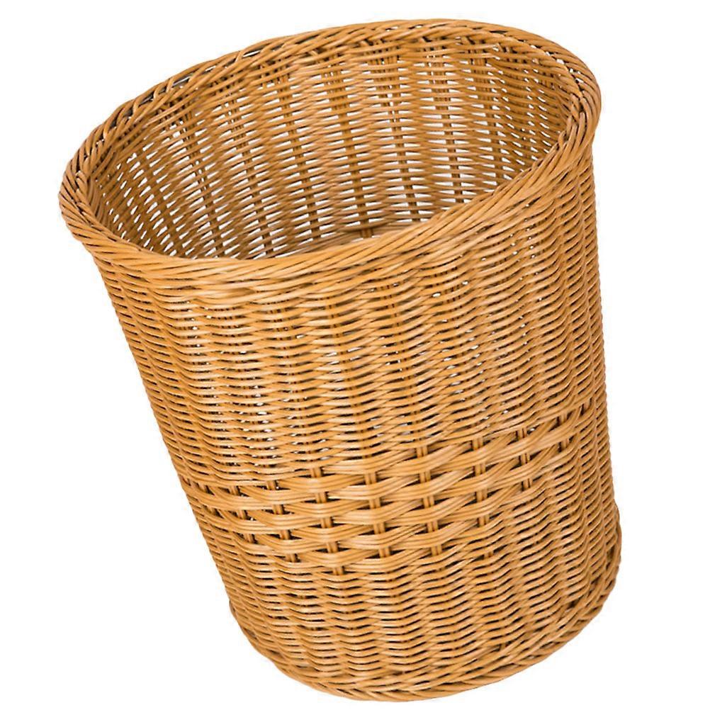 Large Dirty Clothes Storage Container With Round Shape Khaki Color For Home Use 1Pcs