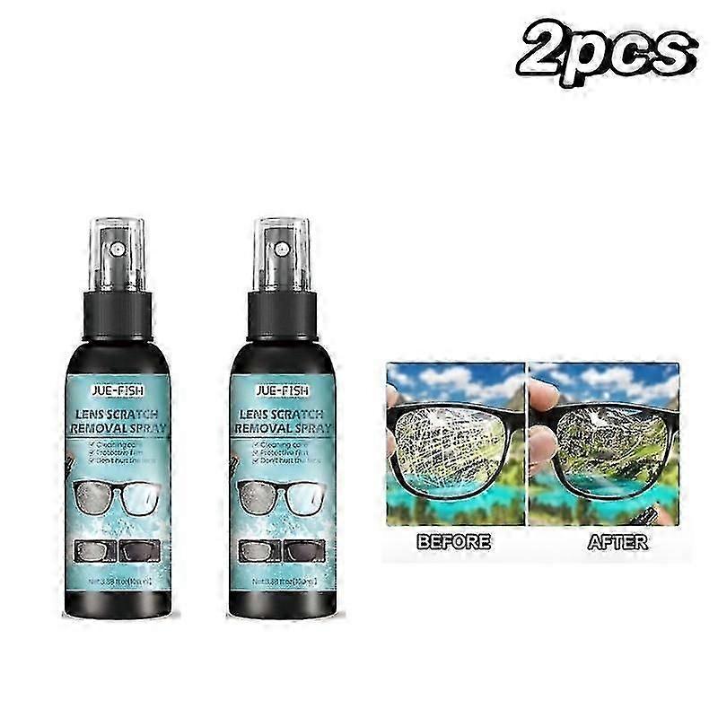 2Pcs καθαρότερο υγρό σπρέι φακών γυαλιών οράσεως 100ml φακός αφαίρεσης γρατσουνιών θολώνει τον ασφαλή επισκευαστικό προστατευτικό παράγοντα καθαρισμού δακτυλικών αποτυπωμάτων λαδιού σκόνης