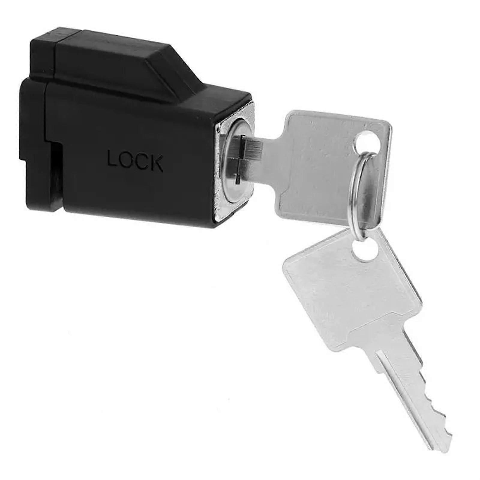 Aluminum alloy door window security lock window limiter locks sliding lock with 2 keys 1Pcs (Black)