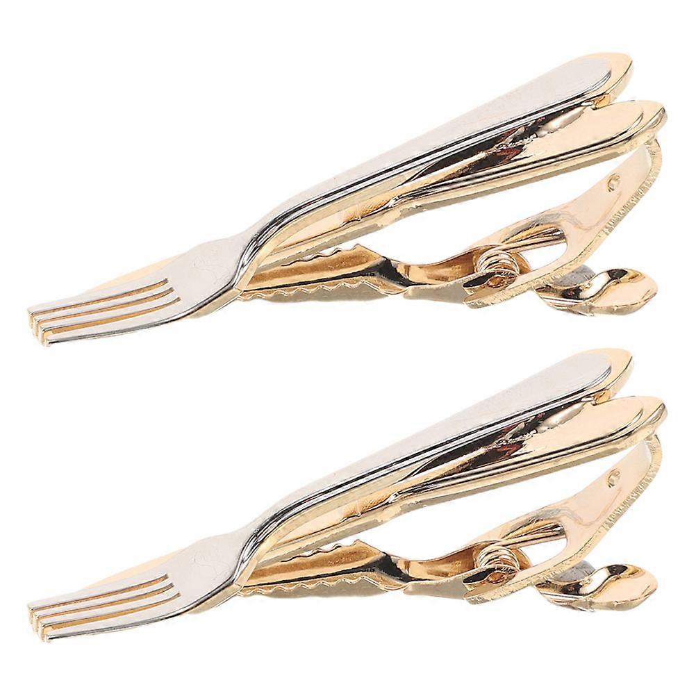 It looks like you're listing a product description for a tie clip (or tie pin) set, possibly with a decorative or themed design ( ., fork shaped or