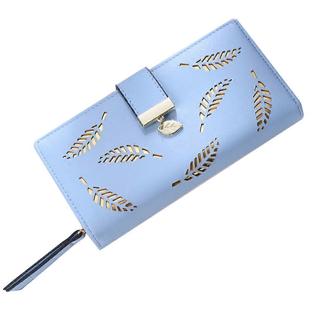 Bifold Slim Wallet for Women, Hollow Leaves Pattern with Durable Craftsmanship