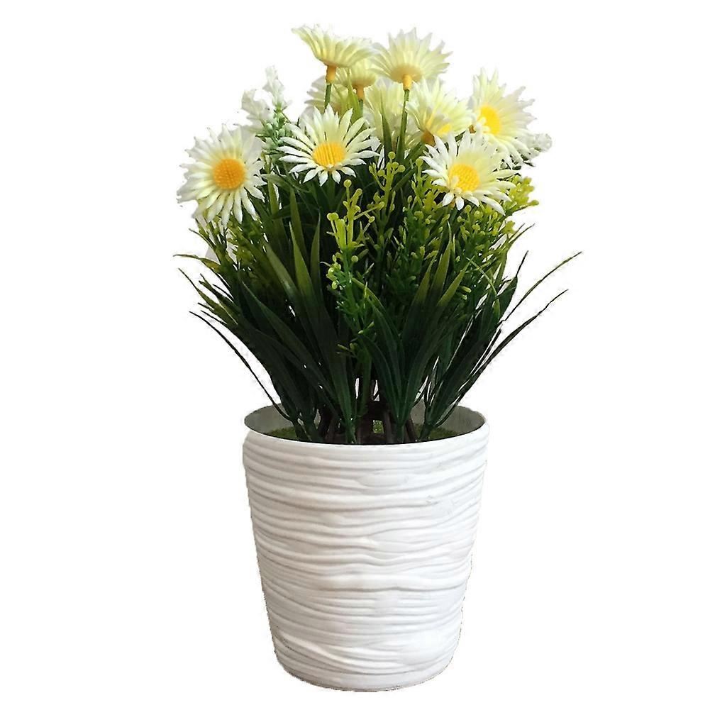 Vaso di fiori per bonsai di simulazione di decorazione di piante in vaso artificiale per l'ufficio domestico (bianco)
