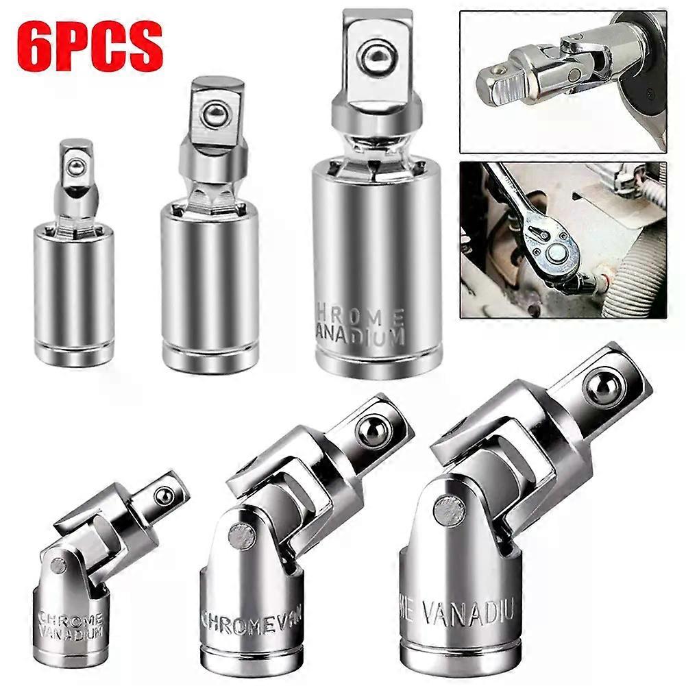 6pcs Socket Adapter Universal Joint Set Extension Bar Socket Adapter Manual And Pneumatic Tools Socket Wrenches Hand Tool