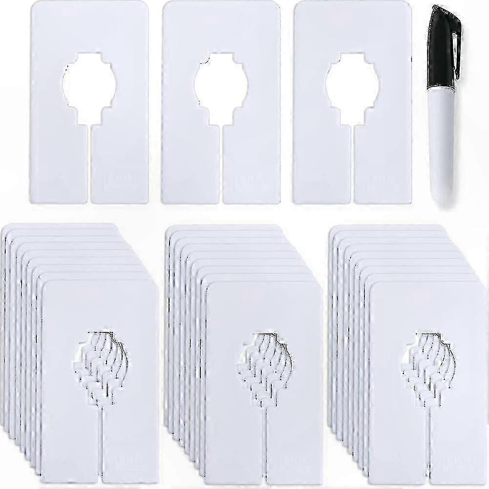 White Closet Dividers with Size Labels for Organizing Hanging Clothes, 30 Pack, 1.5x Wider Wardrobe Solutions