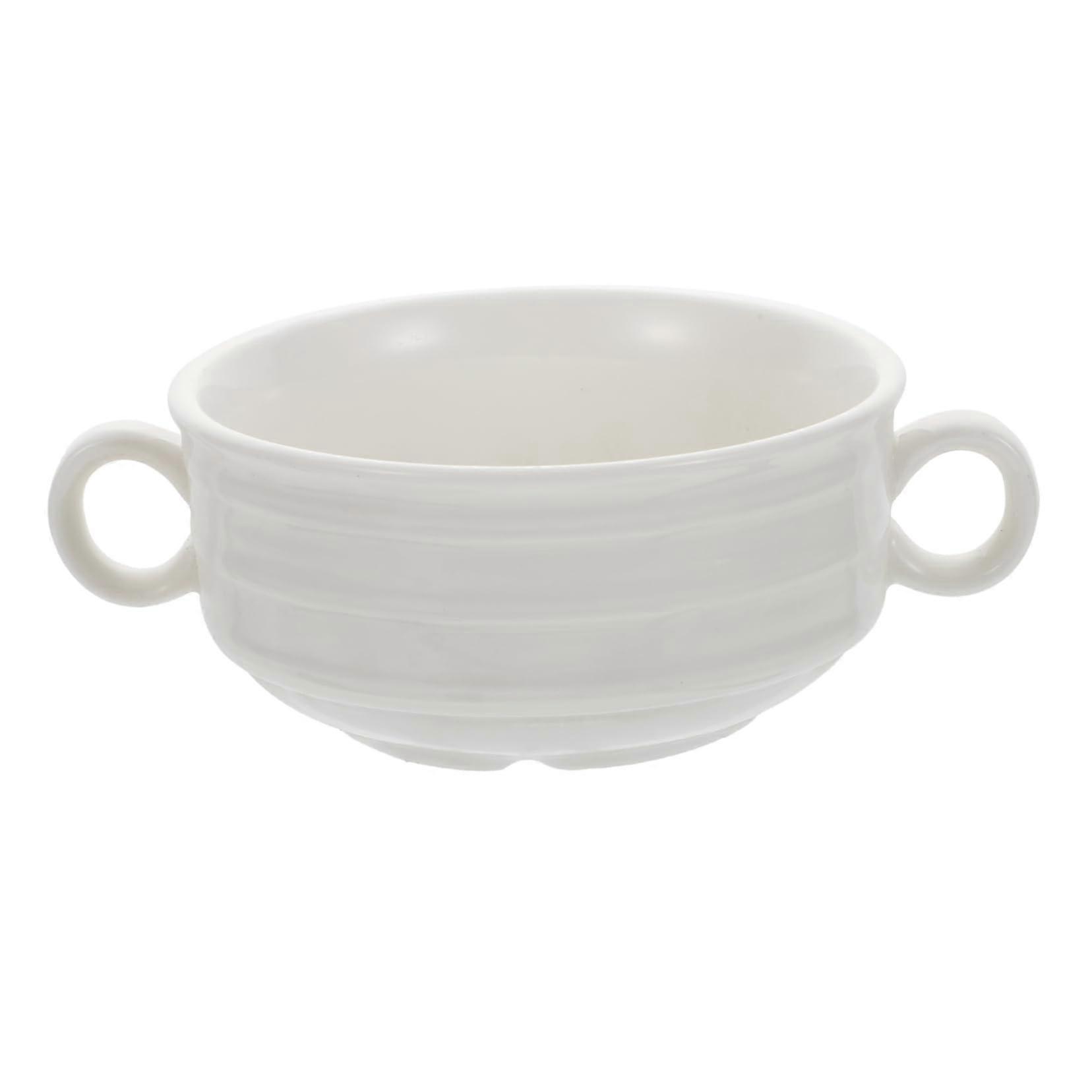 Ceramic Bowl Storage Dishes Bread Basket Stoneware Oven Dinnerware 13X11X5CM