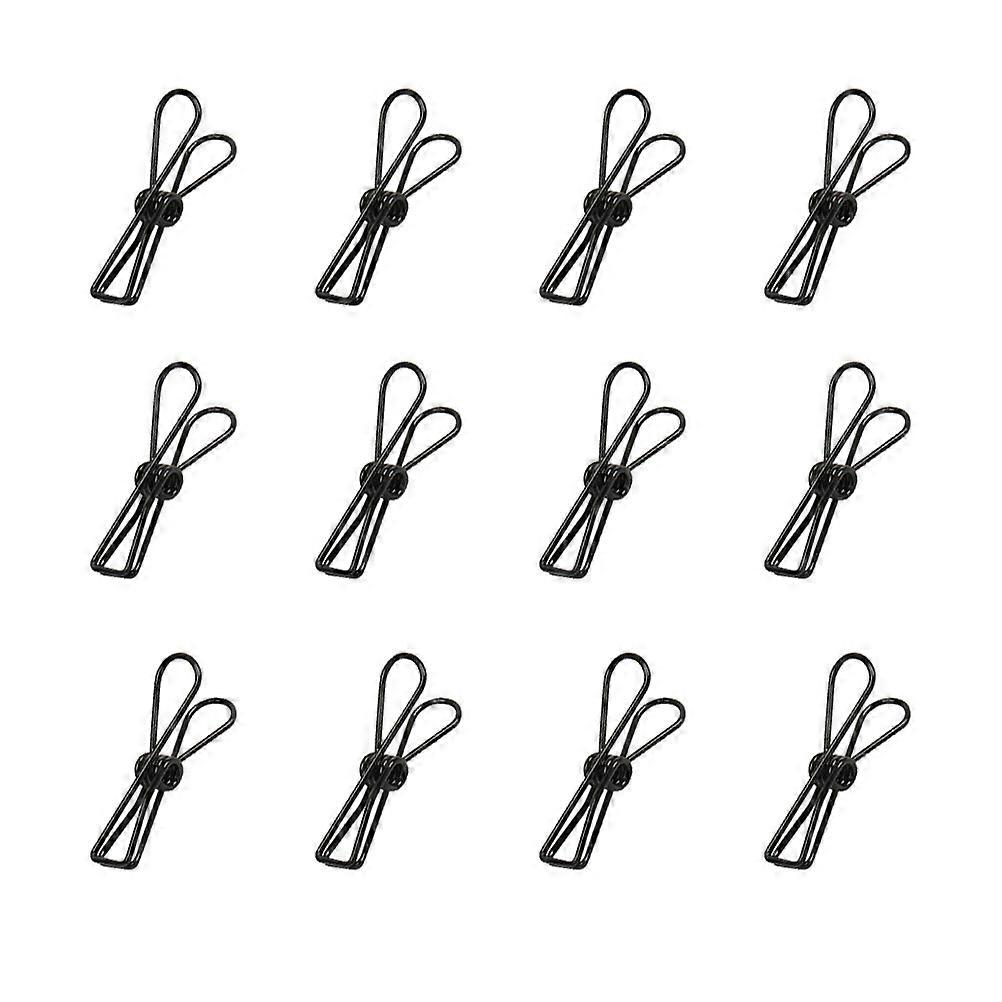 Clip Organizer 12Pcs Black Fish Shape Lattice Design For Effective Paper Organization In Home Office And School