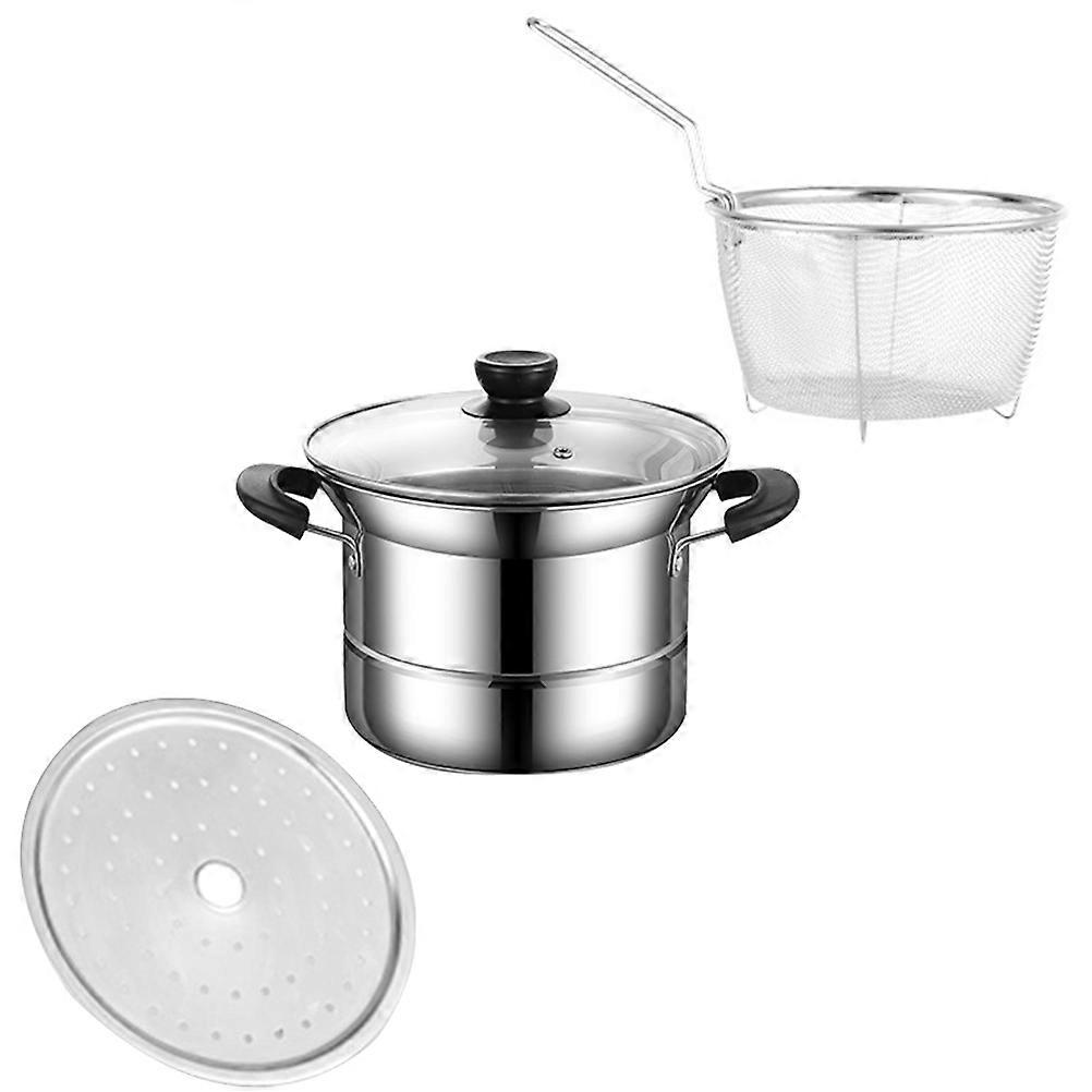 Multi Functional Cooking Pot Stainless Steel Saucepan For Households 11.2X8.9X7.1In 1 Set