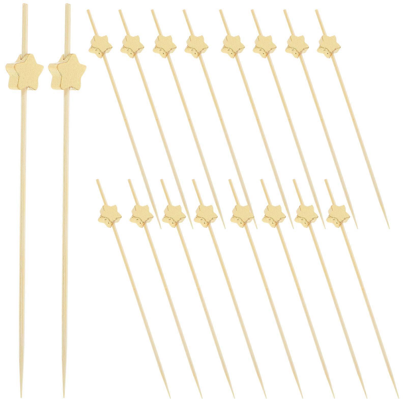 Fruit Picks with Star Design Disposable Appetizer Toothpicks for Party Decor 100pcs