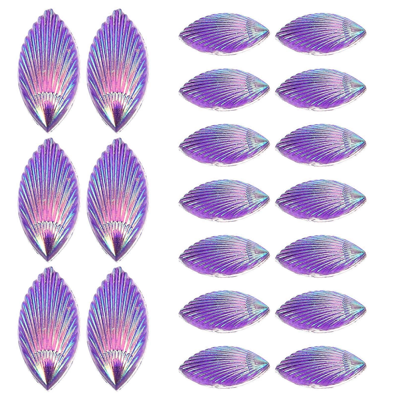 FRCOLOR 20Pcs Resin Shell Charms Miniature Ornaments for DIY Phone Case Decors with Shiny Shell Style