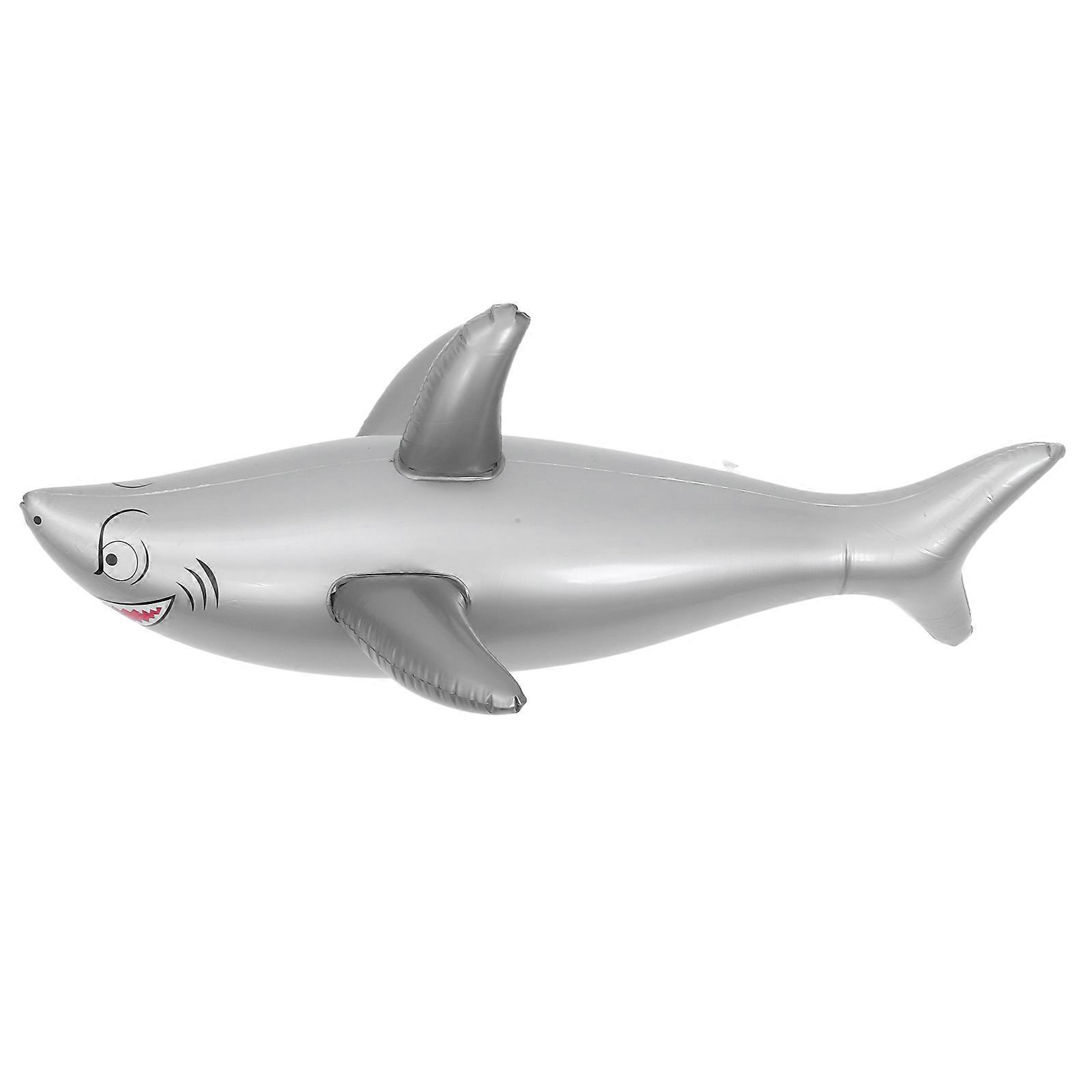 Inflatable Shark Pool Float for Outdoor Party Favor Grey PVC