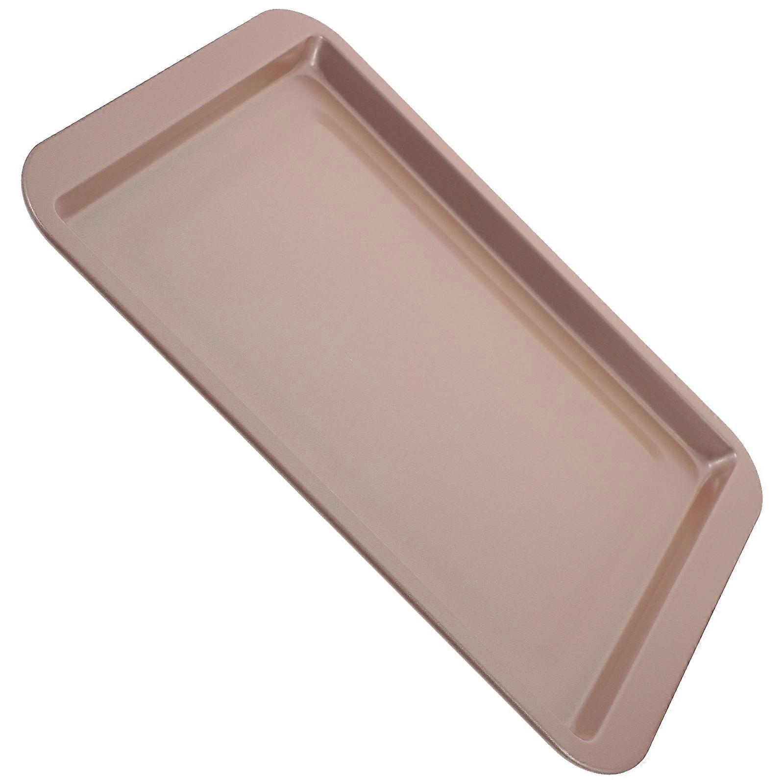 Baking Sheet Nonstick Cookie Baking Pan Rectangle Rose Gold Ideal For Family Baking 1Set