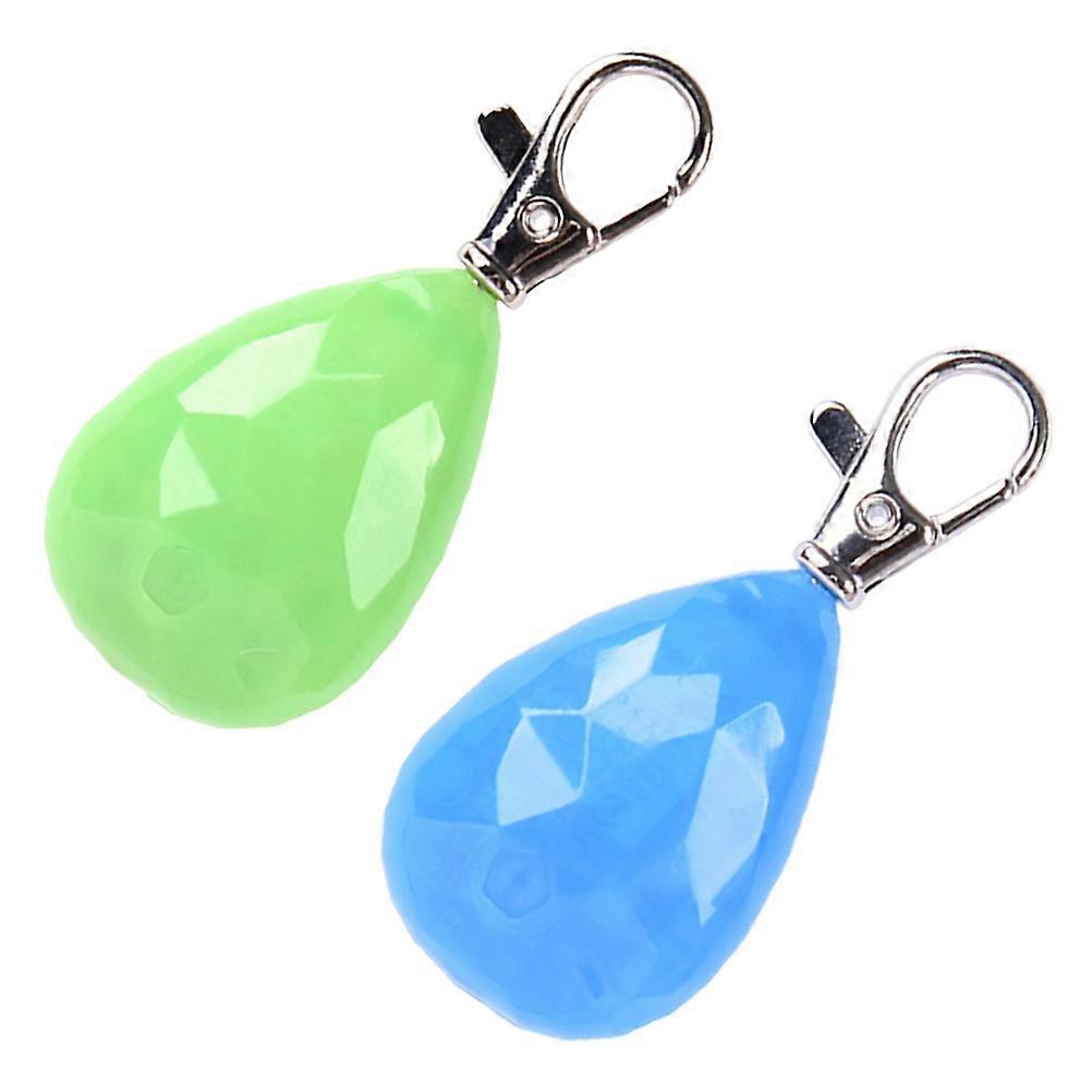 Rechargeable LED Pet Safety Pendant Light – Durable Elastic Plastic Night Visibility Collar Accessory for Dogs, Blue & Green, 2pcs Set
