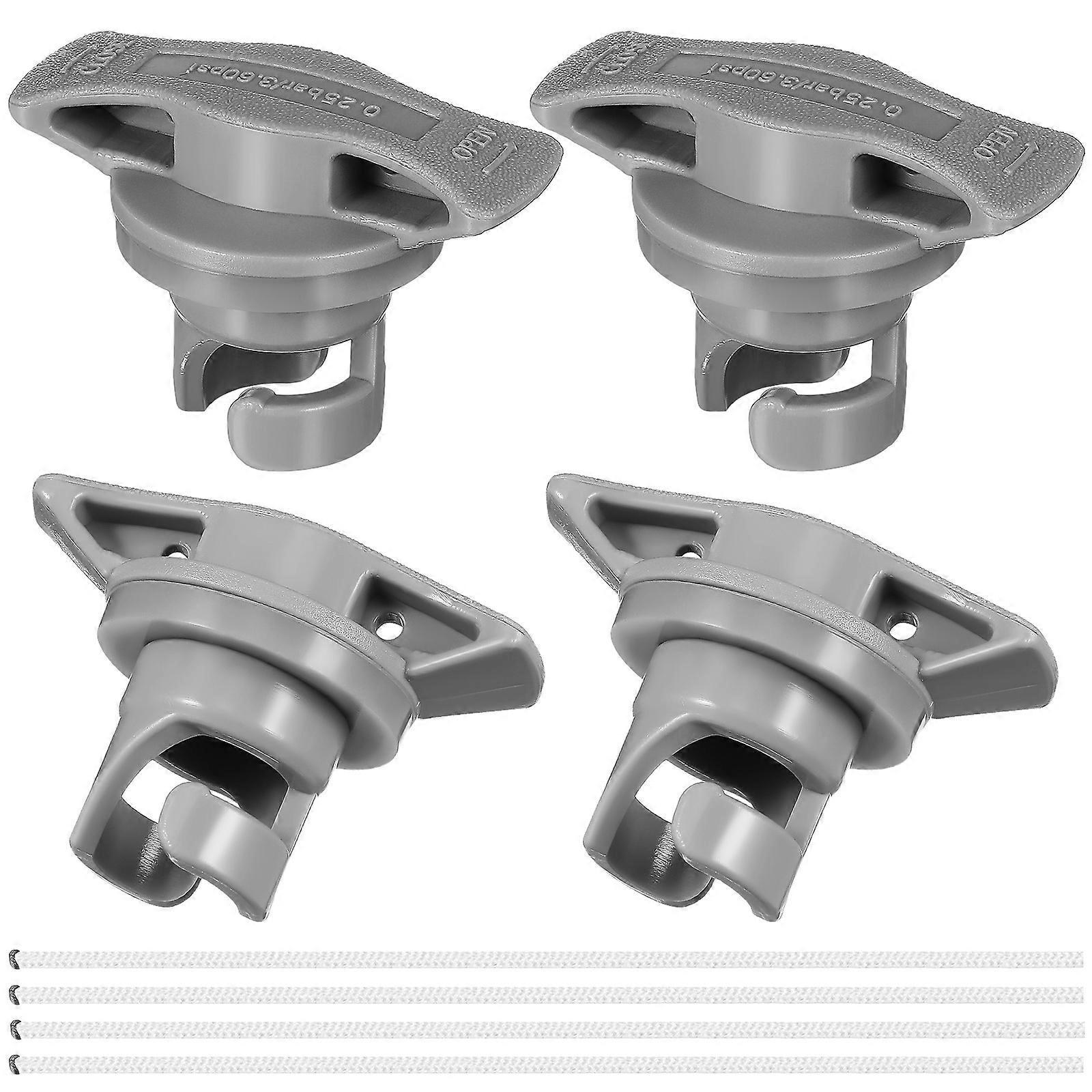 4pcs Grey PVC for Inflatable Boat Kayak Adapter Durable Replacement Accessory