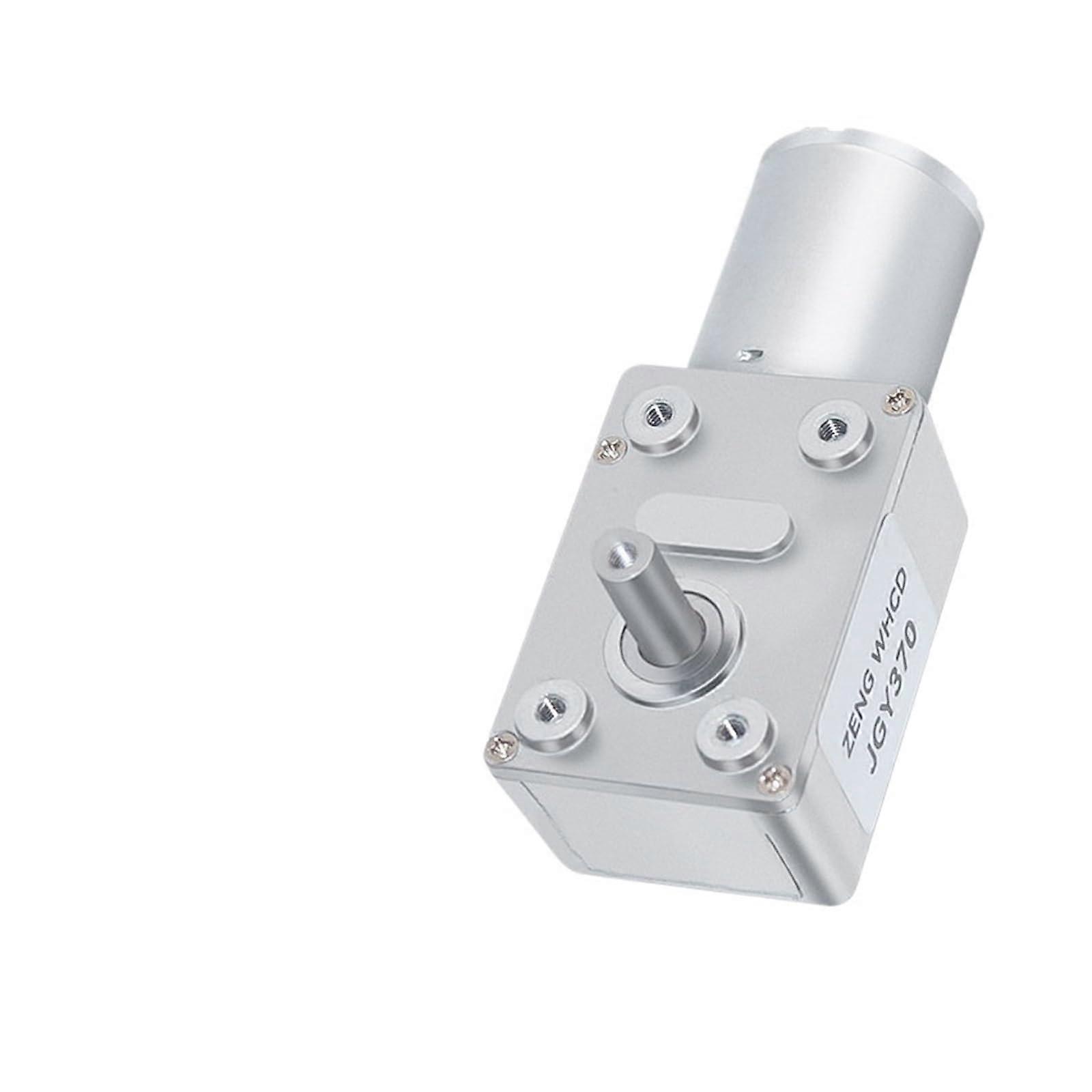 JGY370 Worm Gear Reduction DC Gearbox, Single Short Output Shaft 6mm D Axis, SelfLocking, 375RPM At 6V, No Bracket