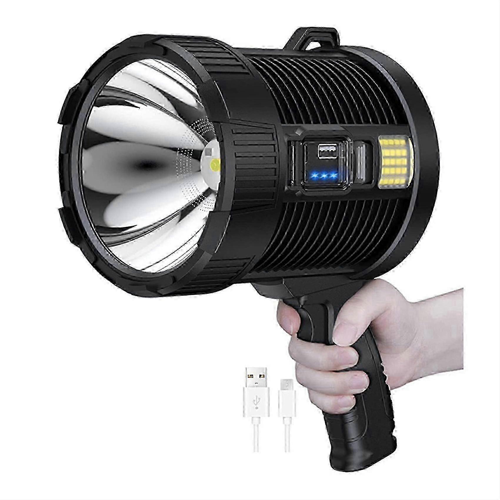 100000 Lumens Handheld Rechargeable LED Spotlight for Camping Hunting F54