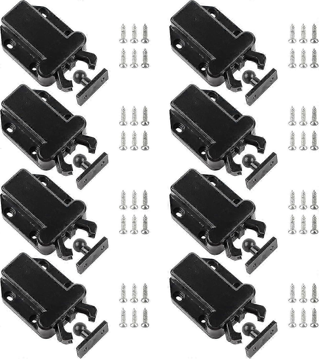 Push to Open Door Catches, Touch Release Door Latch Non-Magnetic Door Catch, Plastic Touch Latches for Cabinet Cupboard Wardrobe Drawer(8pcs)