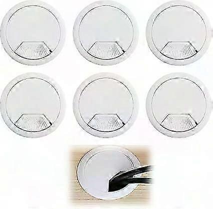 60mm Office Cable Grommet - 6 Pack for Efficient Cable Management & Tidy Workspace