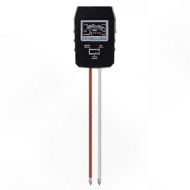 3-in-1 Soil Tester Kit for Moisture, Light, and pH Levels (Black)