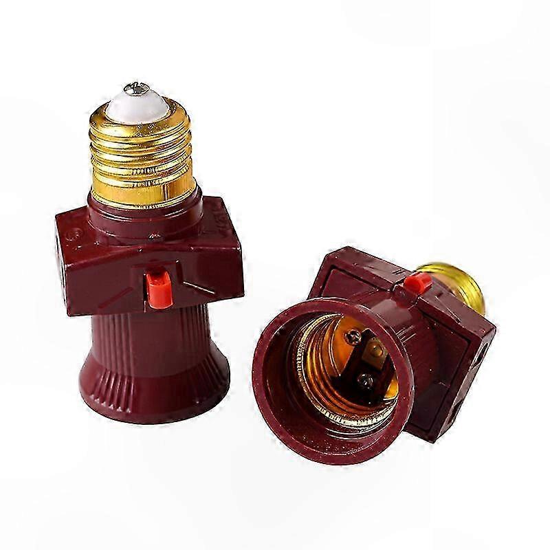 2-Pack E27 Screw Sockets with On/Off Switch 6A 250V Energy Efficient Class A