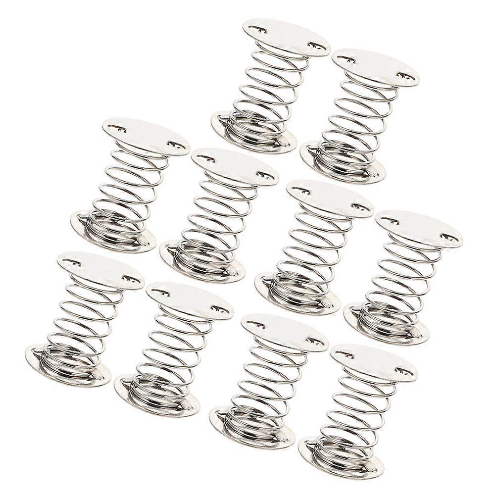 Car Ornament Spring Base Car Dashboard Toy Bases Silver Metal Diy Accessories Function 10Pcs