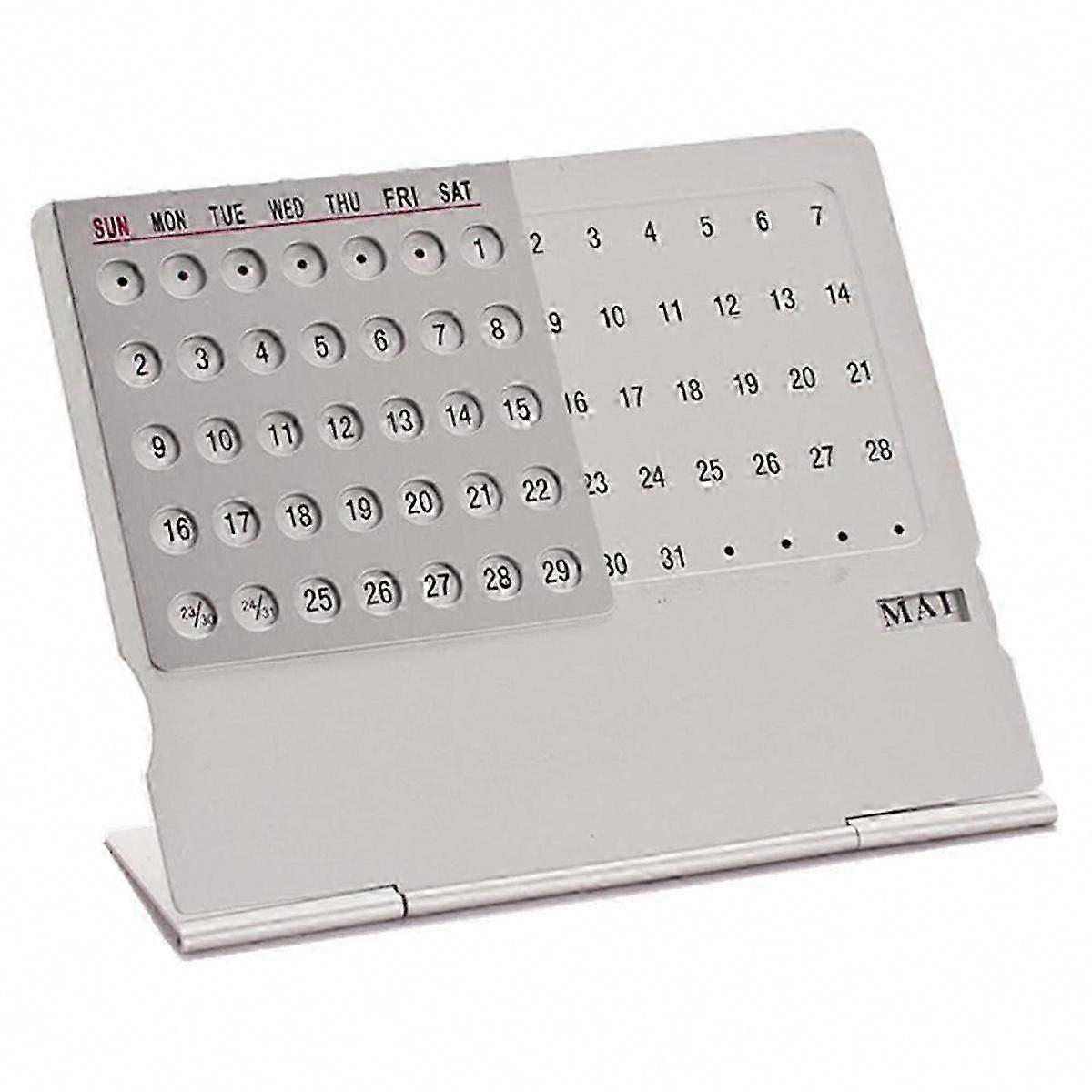 1PCS Desktop Monthly Calendar Manual Setting Reusable for 100 Years