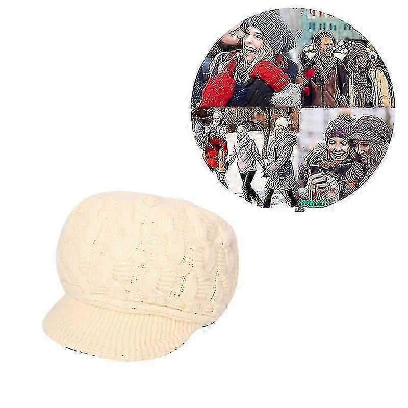 قبعة صغيرة محبوكة للنساء مع قناع ، قبعة قبعة للتزلج الشتوية الدافئة