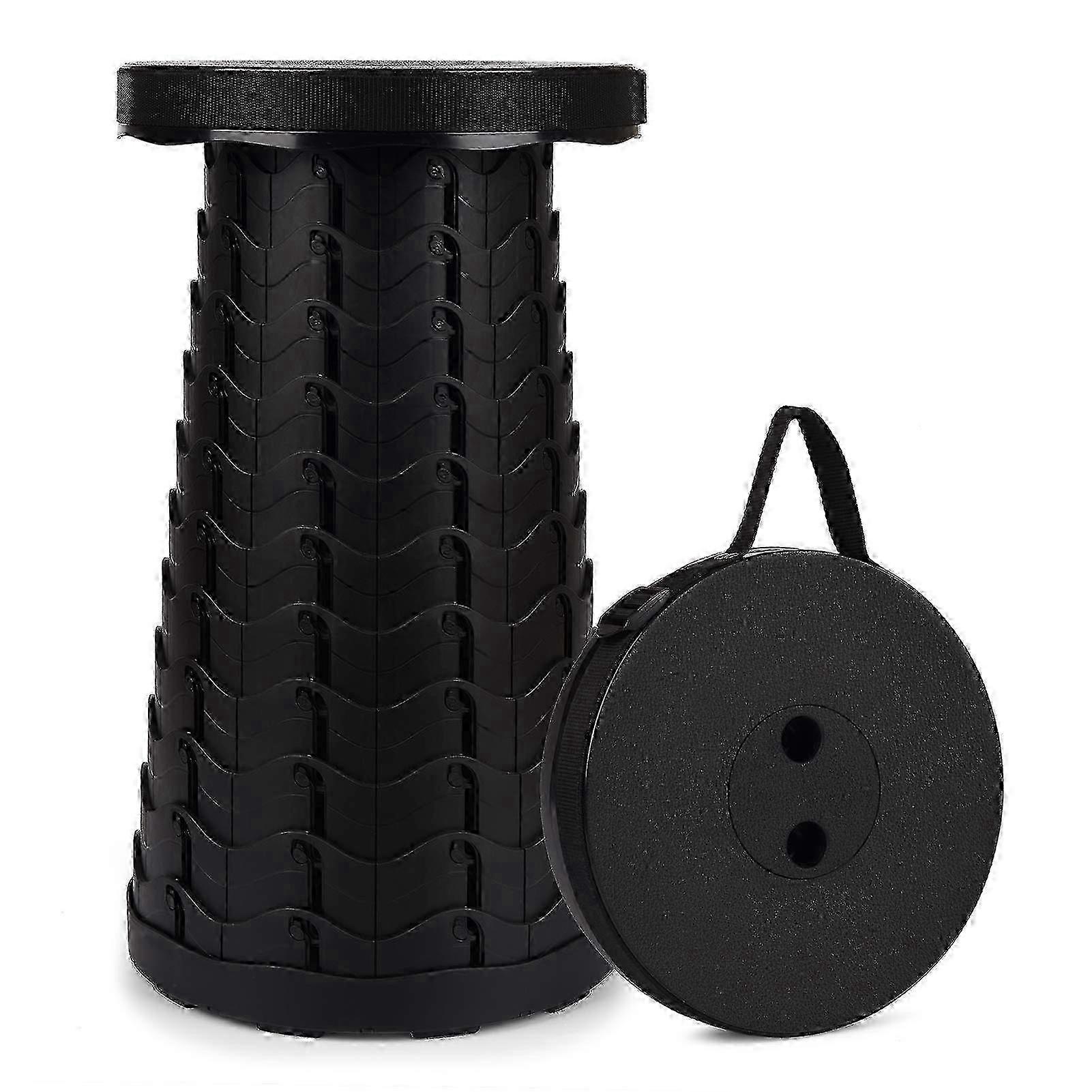 Portable Folding Stool for Camping, Fishing & BBQ - 2nd Gen Mini Telescopic Stool Supports Up to 397 lbs, Compact & Lightweight Design