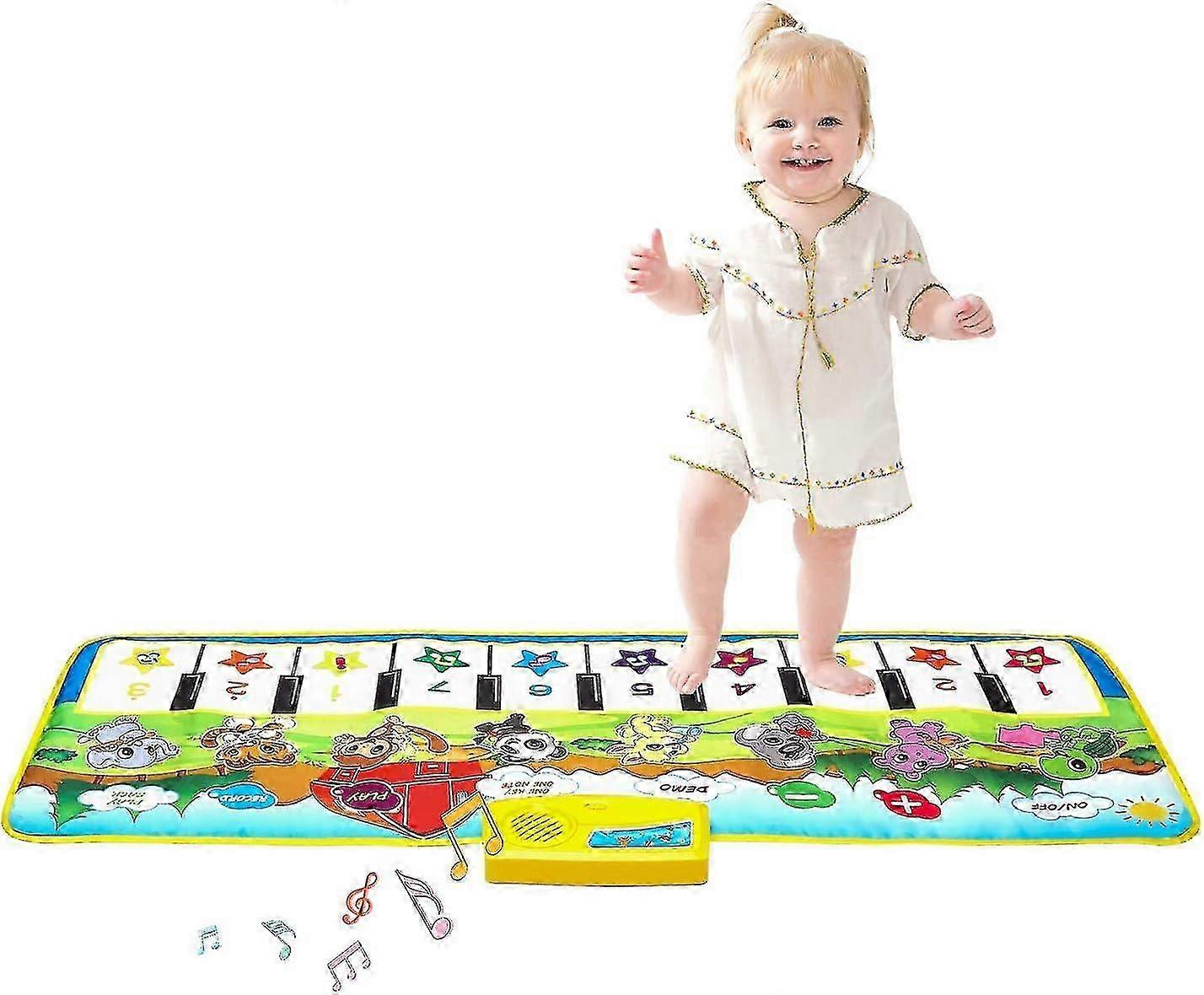 Kids Piano Mat, 39.5" X 14" Music Mat Keyboard, Electronic Touch Play Blanket For Kids 3-6 Years Old