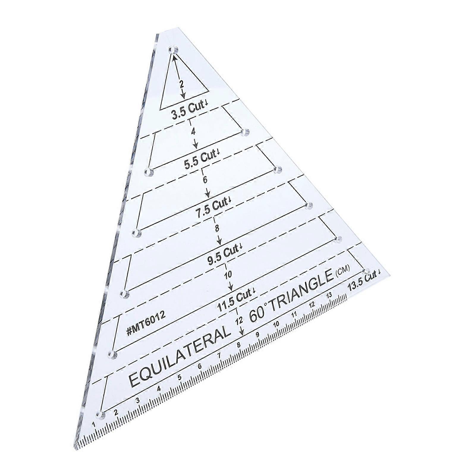 Acrylic Triangle Quilting Ruler 0-13.5cm High Transparency